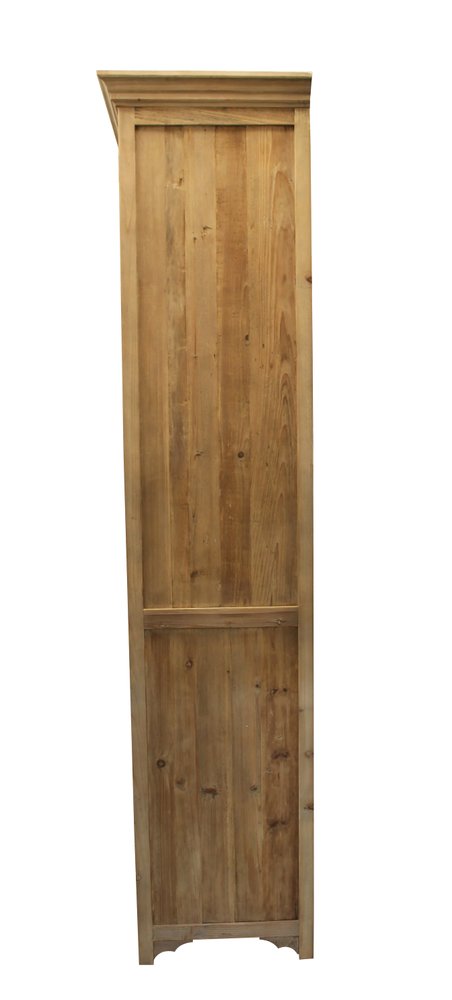 87" Natural Wood Geometric Helix Cabinet with Four Doors
