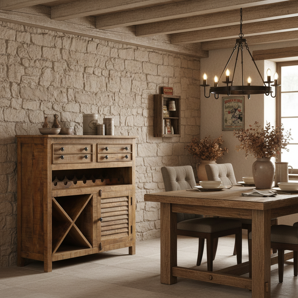 40" Rustic Wine and Bar Cabinet