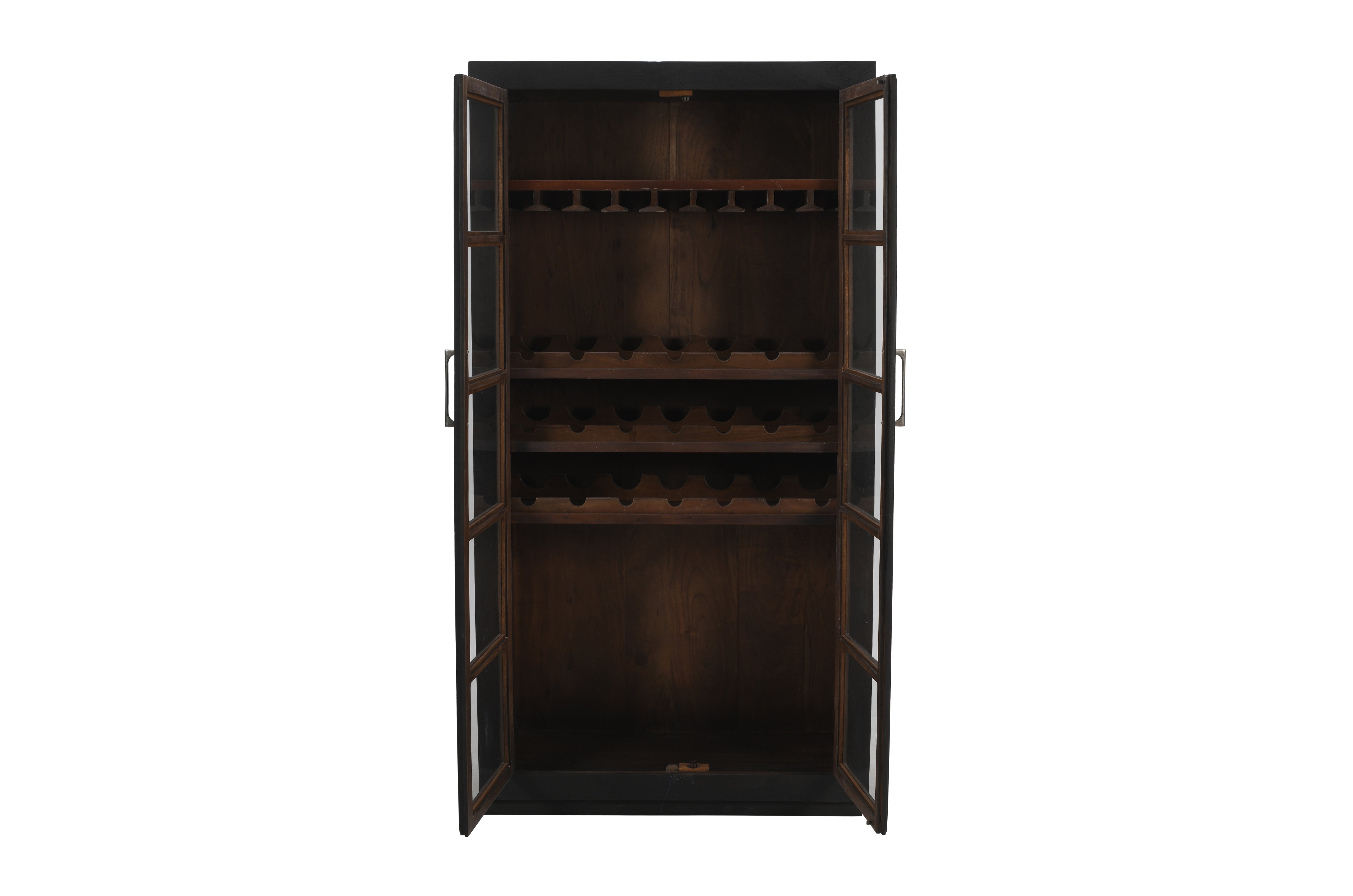 42" Dark Brown Wine Cabinet