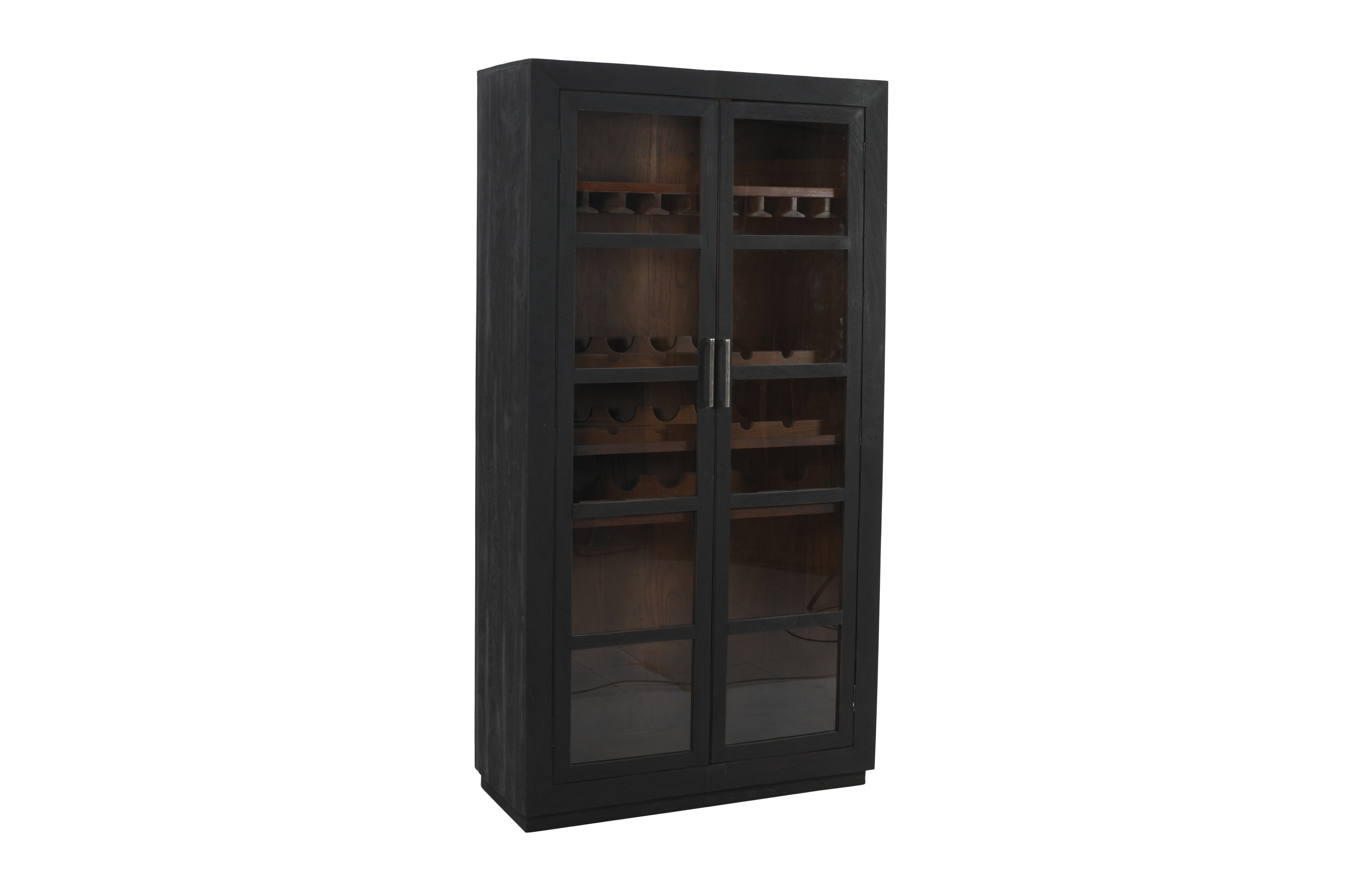 42" Dark Brown Wine Cabinet