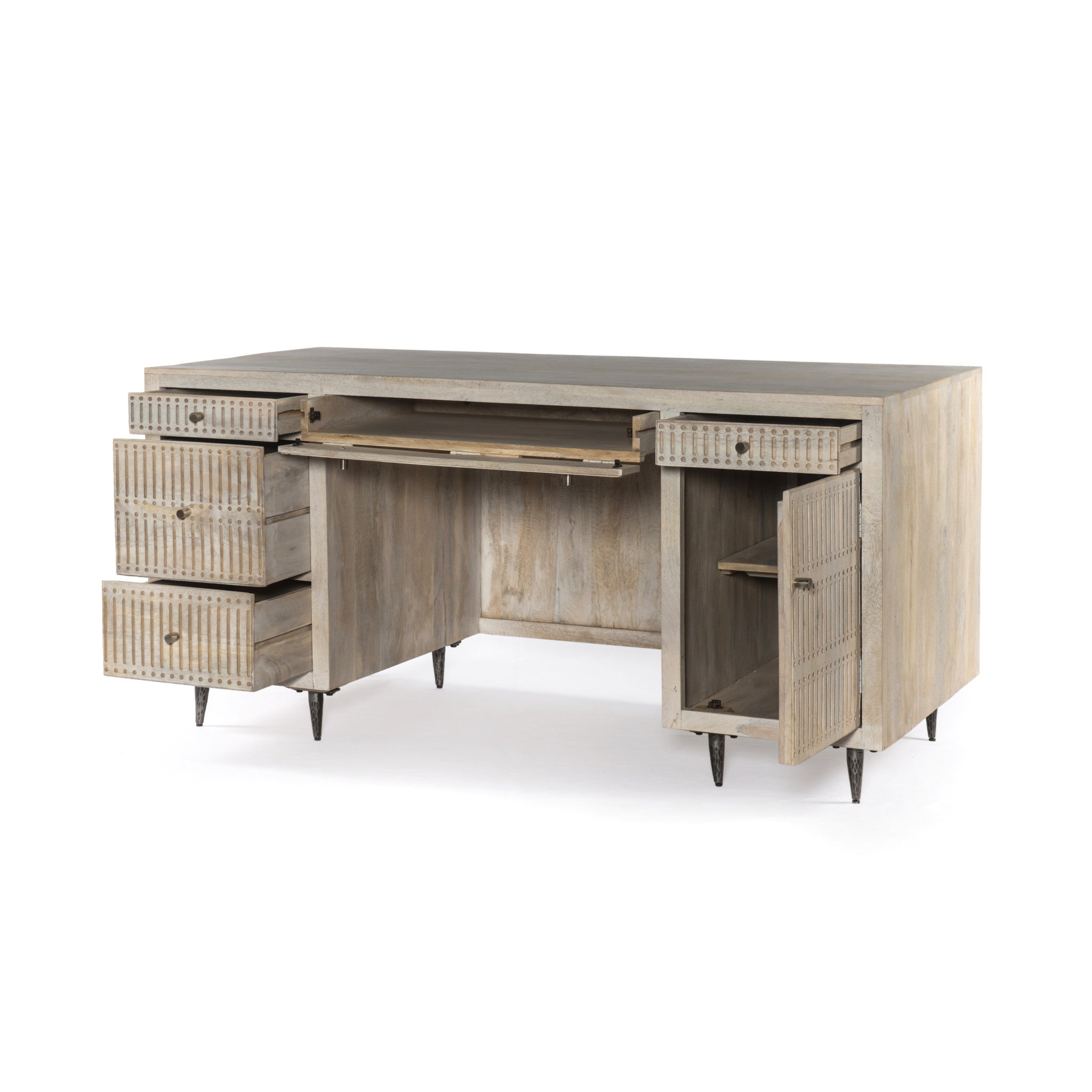 64" Mango Wood Executive Desk