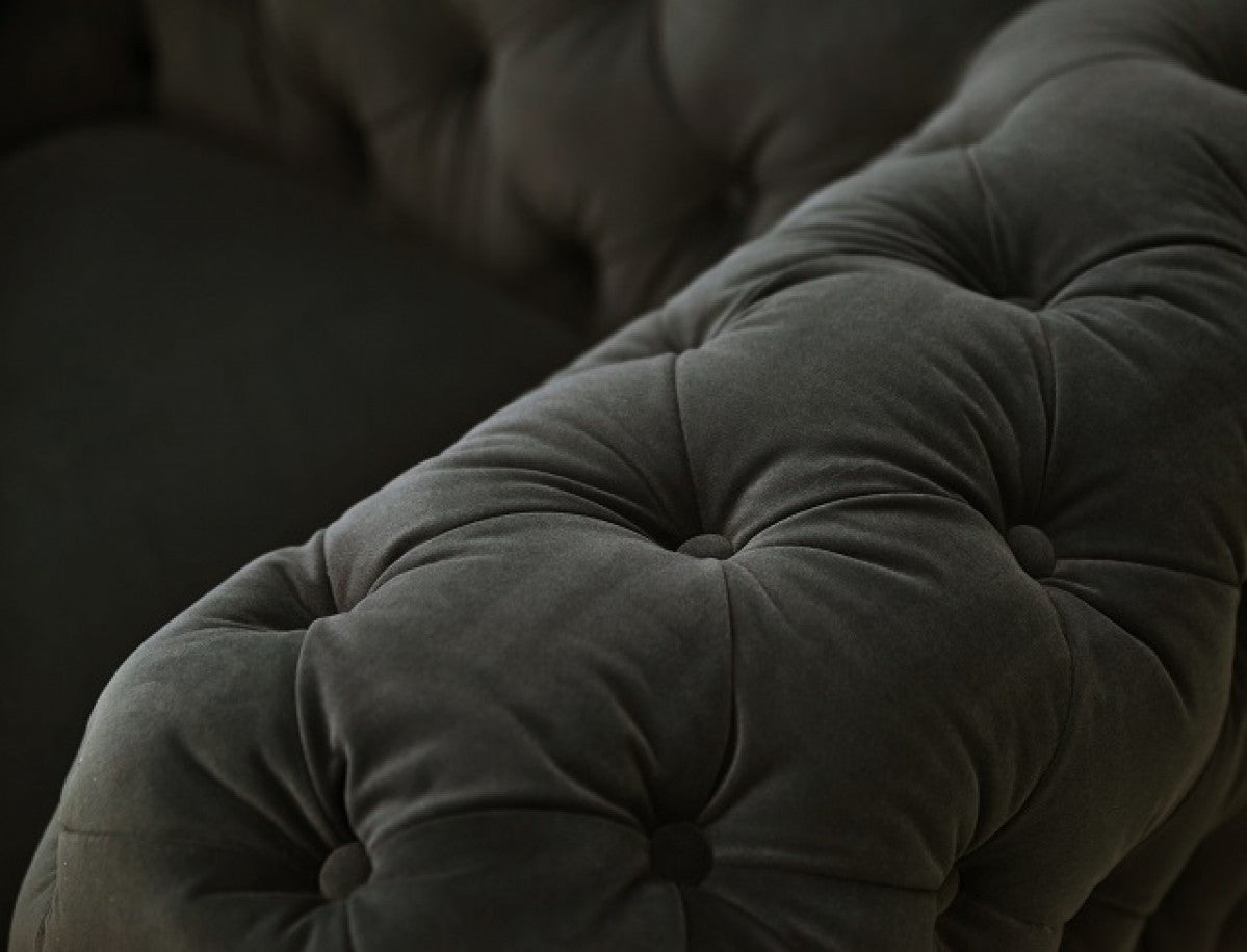 74" Velour Tufted Modern Tuxedo Loveseat