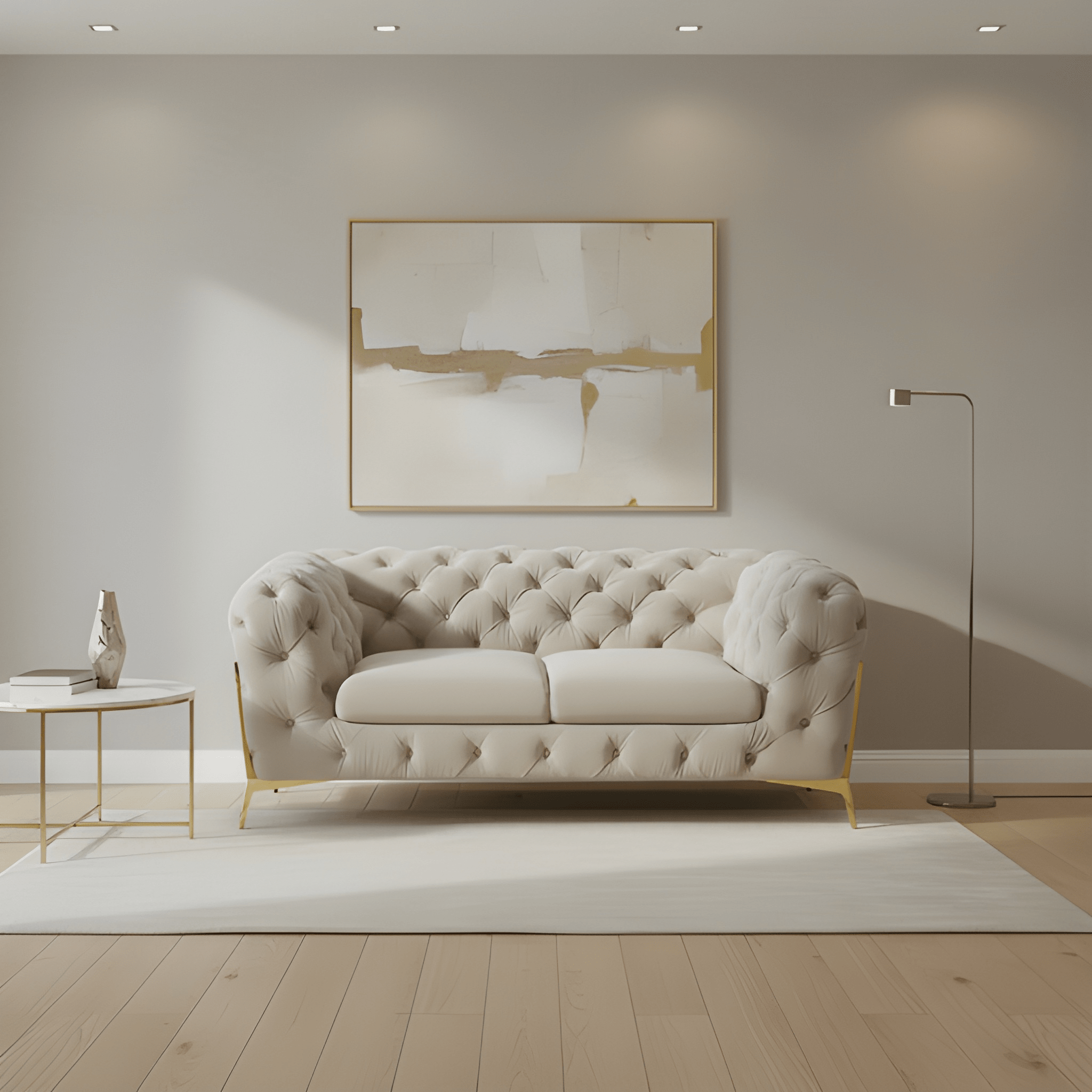 74" Velvet Tufted Modern Chesterfield Loveseat