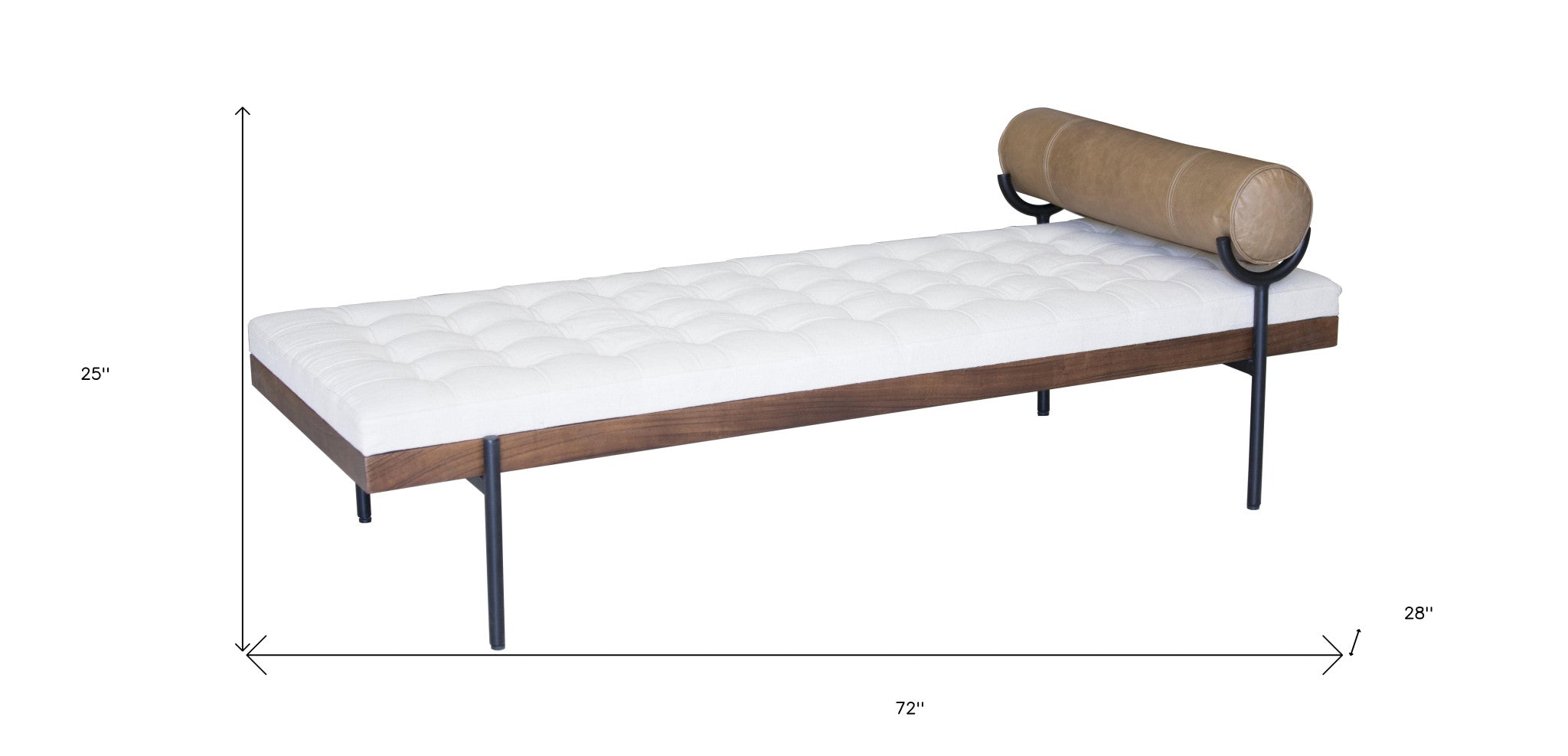 72" Ivory Cotton Daybed with Pillow