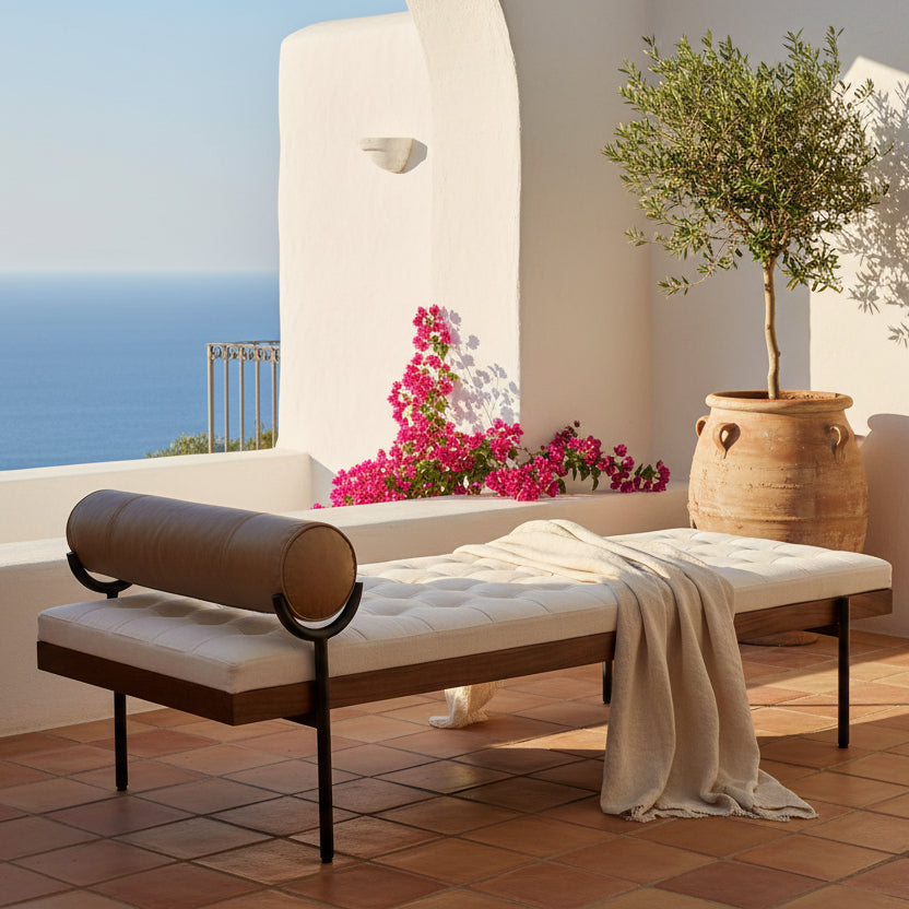 72" Ivory Cotton Daybed with Pillow