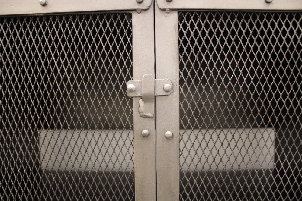 72" Dark Gray Industrial Enclosed TV Stand