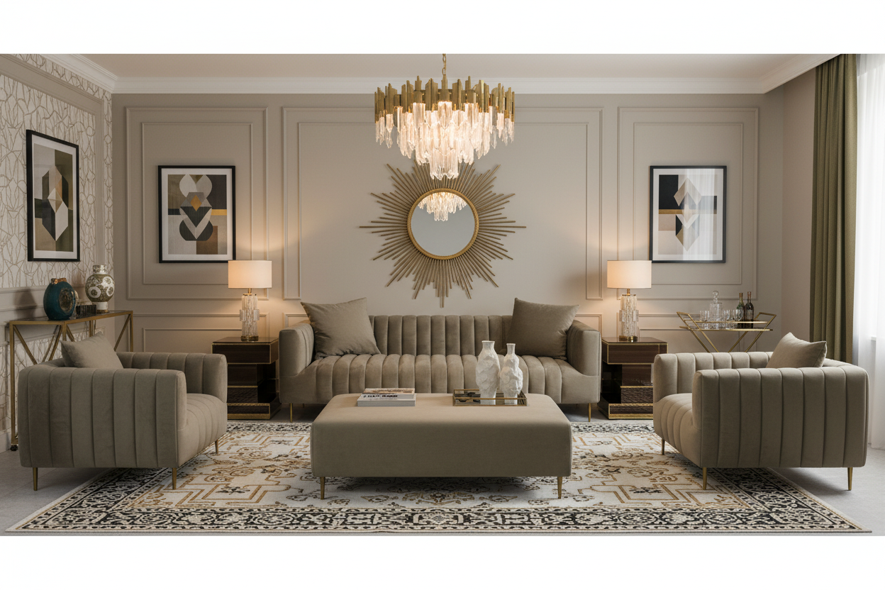 90" Velvet and Gold Tuxedo Sofa