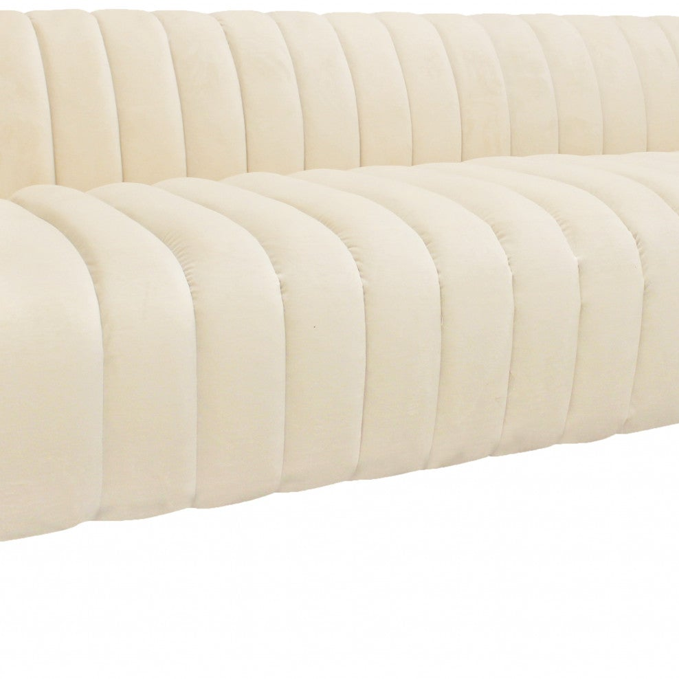 90" Velvet and Gold Tuxedo Sofa