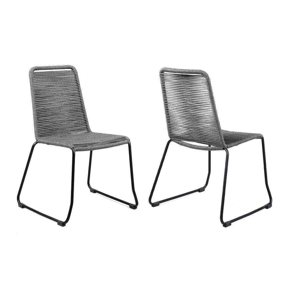Set of Two 23"  Metal Outdoor Dining Chair