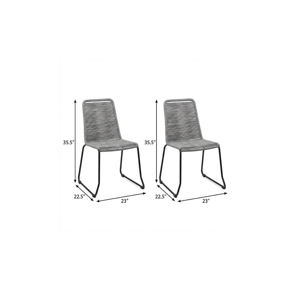 Set of Two 23"  Metal Outdoor Dining Chair