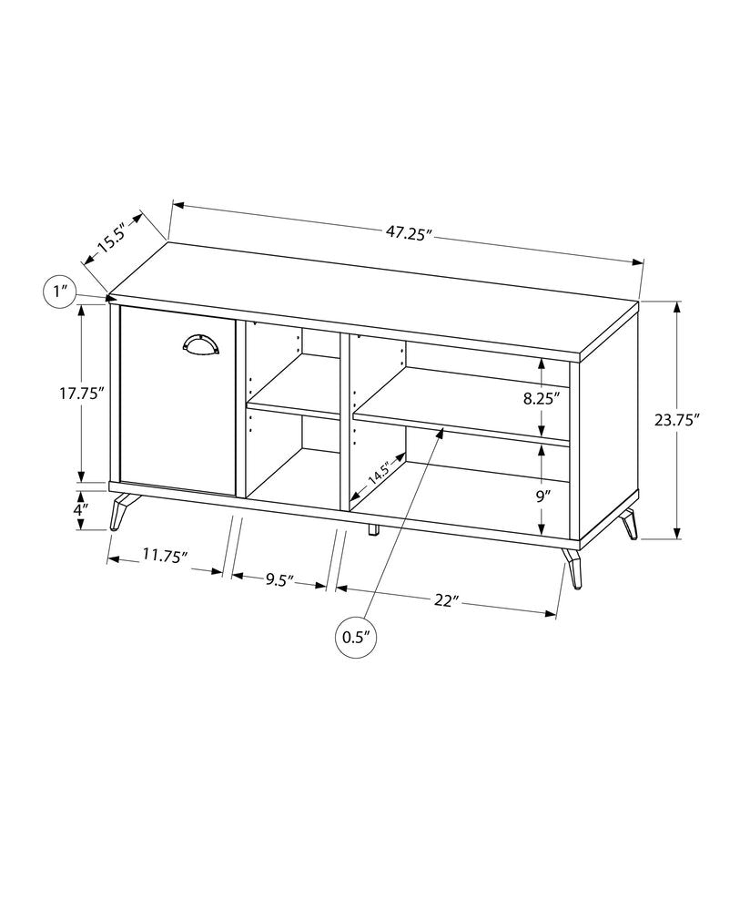 47" Gray and White Contemporary Open TV Stand