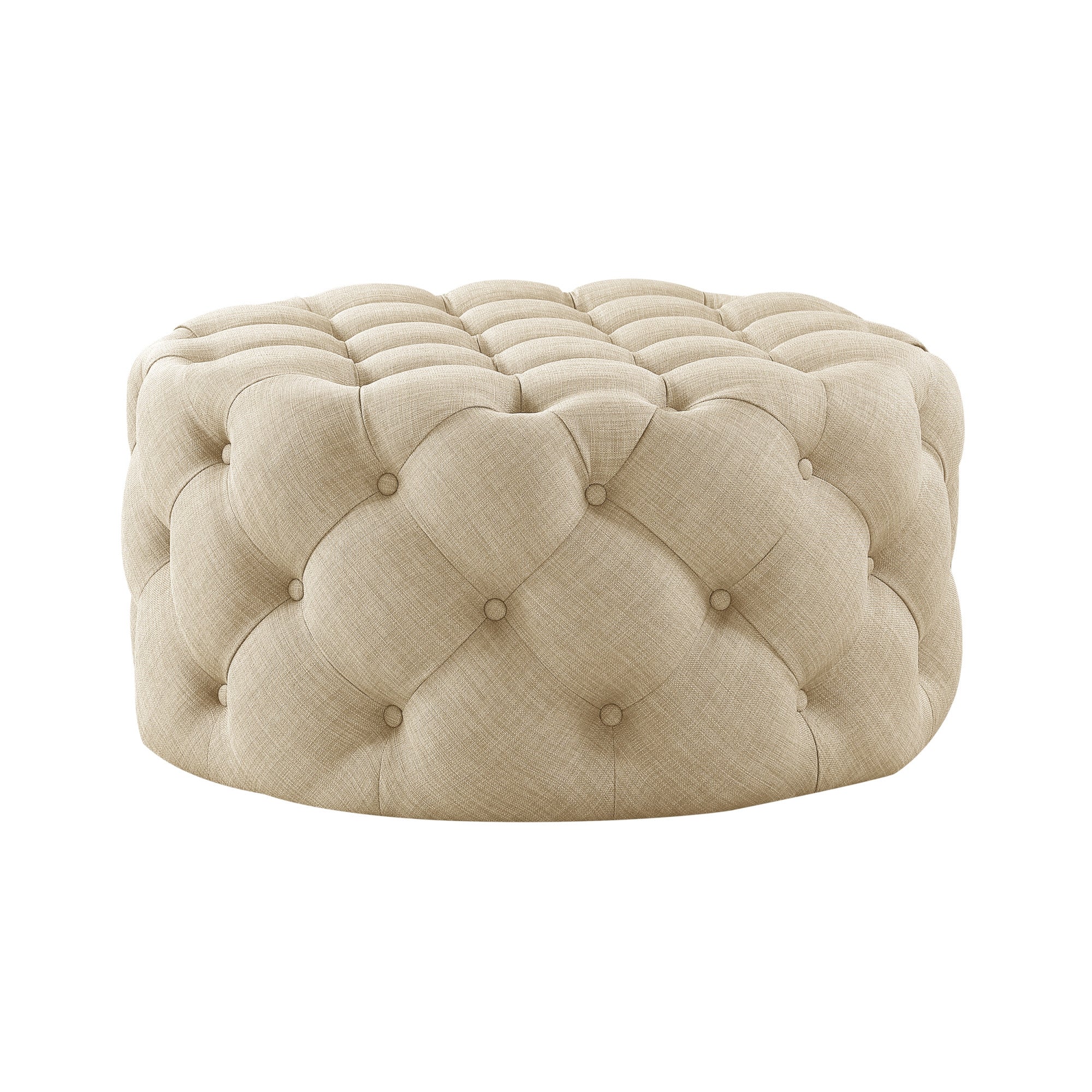 33" Tufted Circle Ottoman