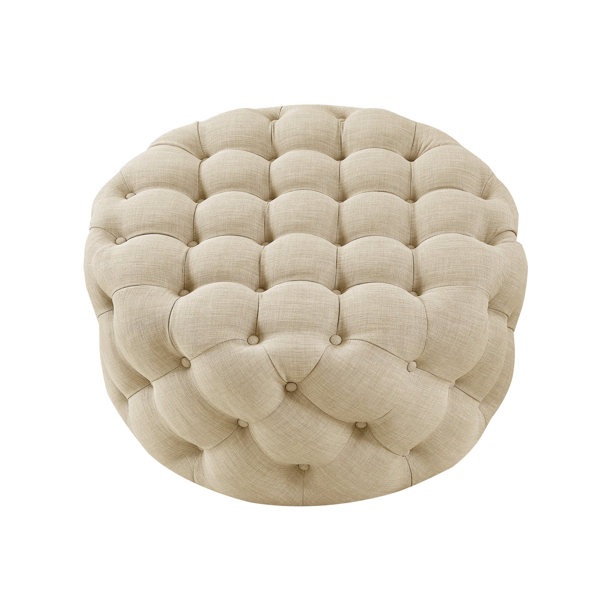 33" Tufted Circle Ottoman