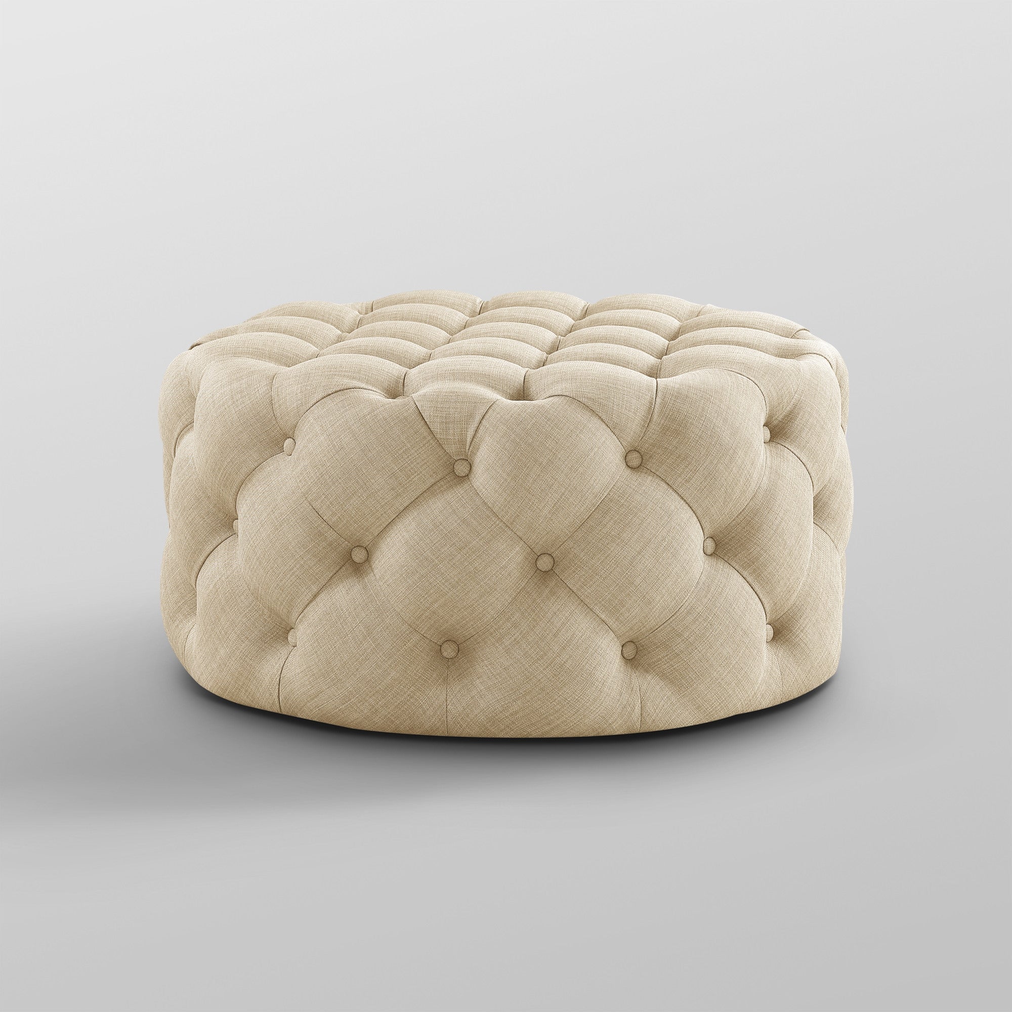 33" Tufted Circle Ottoman