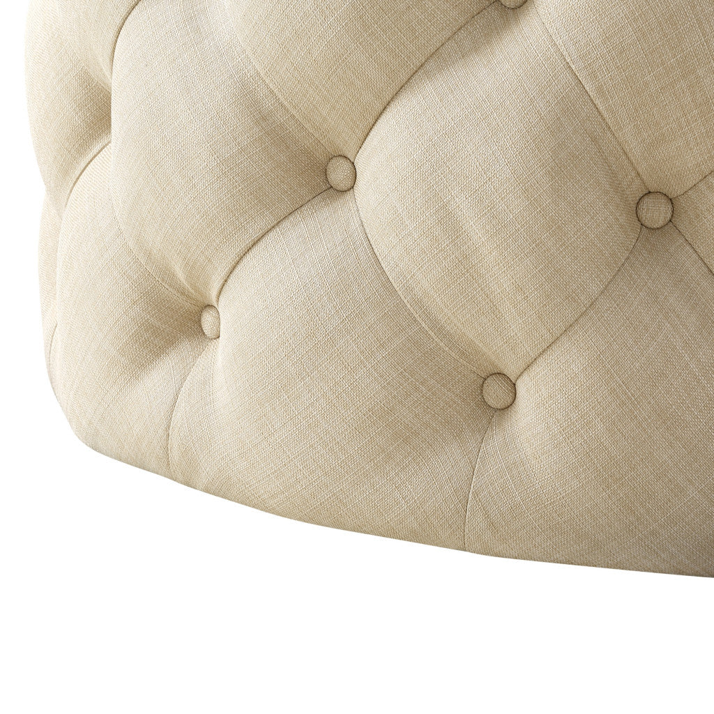 33" Tufted Circle Ottoman