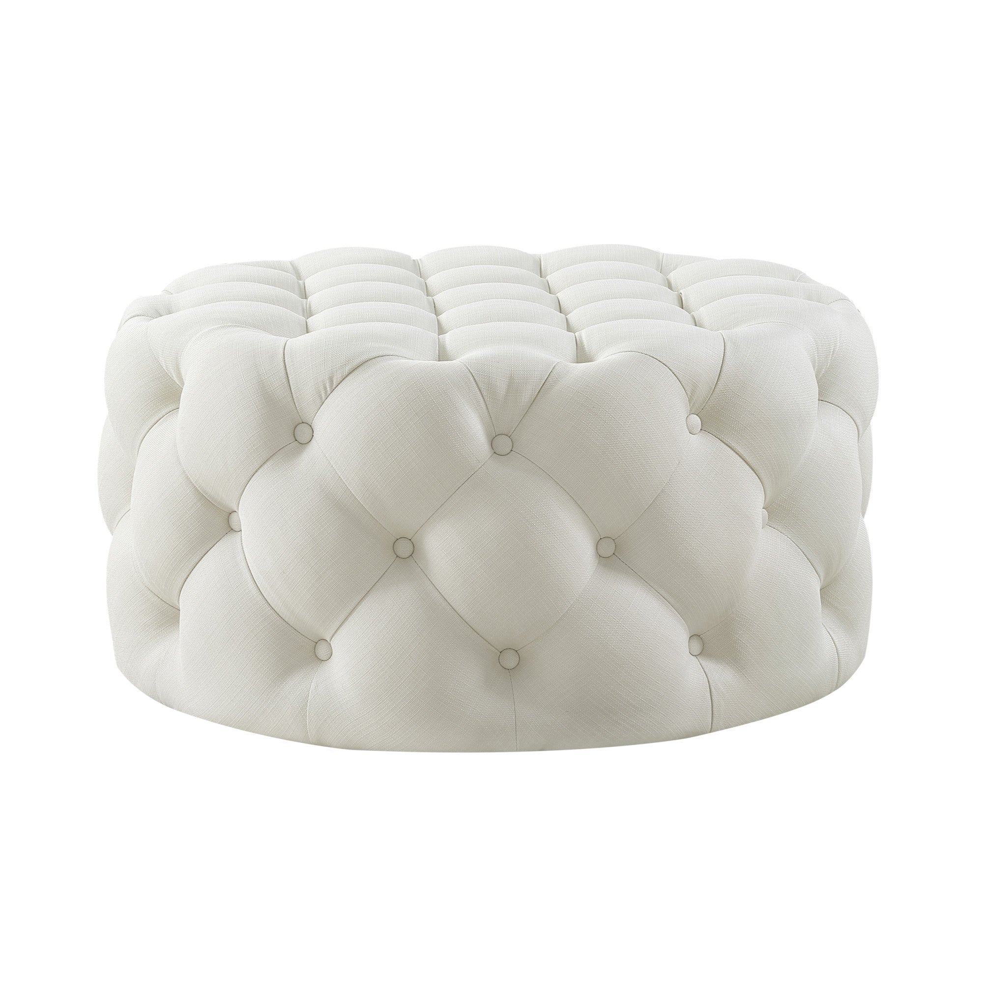 33" Tufted Circle Ottoman