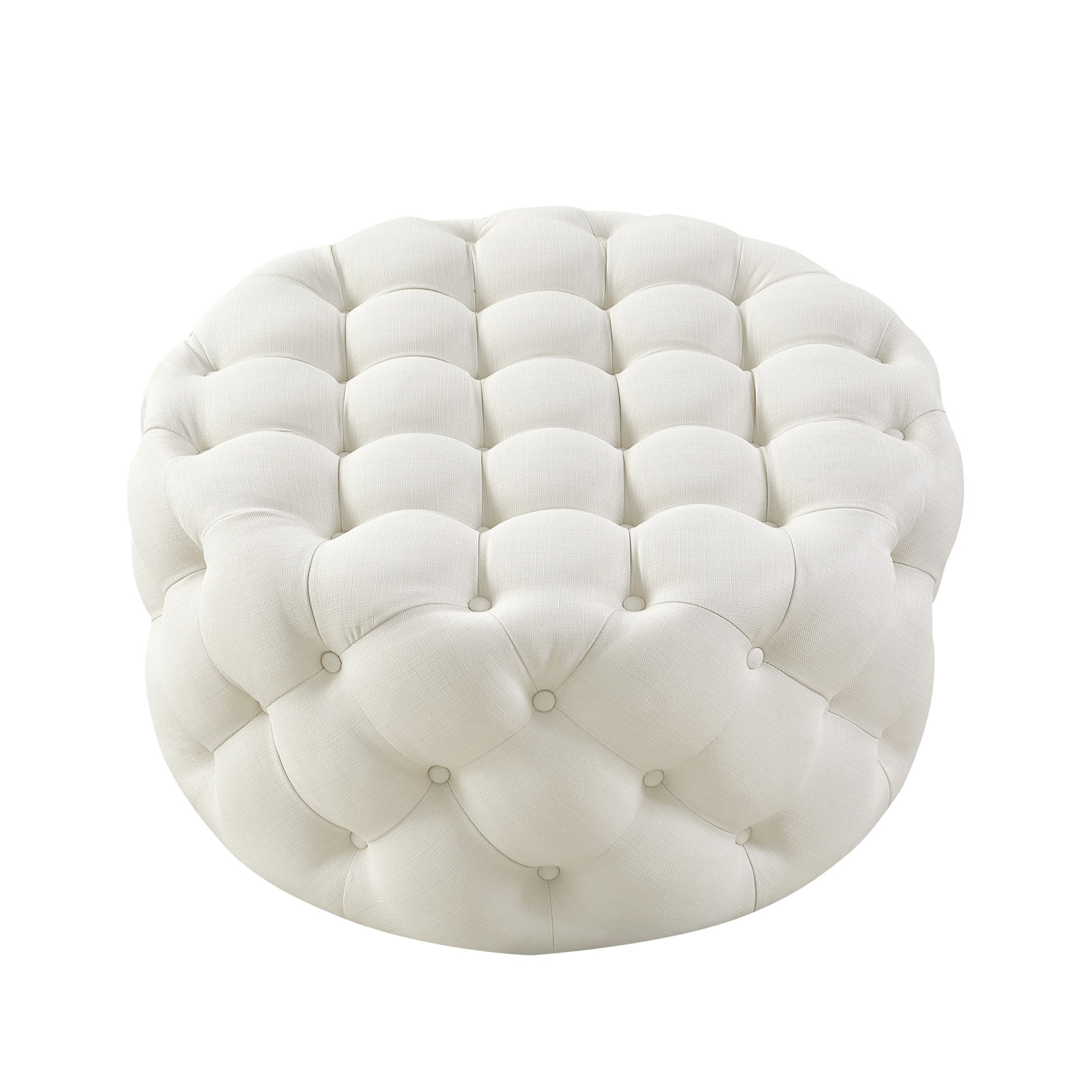 33" Tufted Circle Ottoman