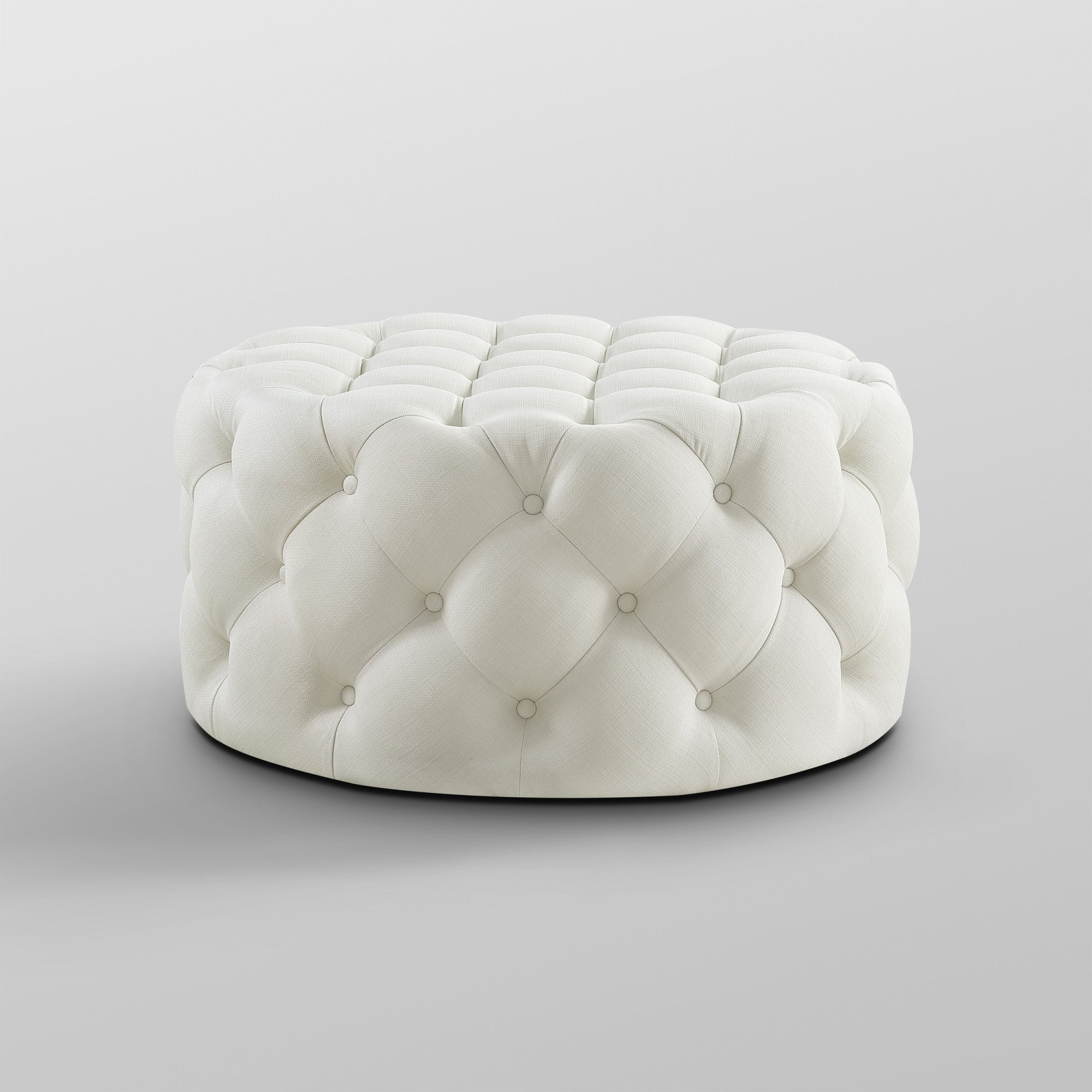 33" Tufted Circle Ottoman