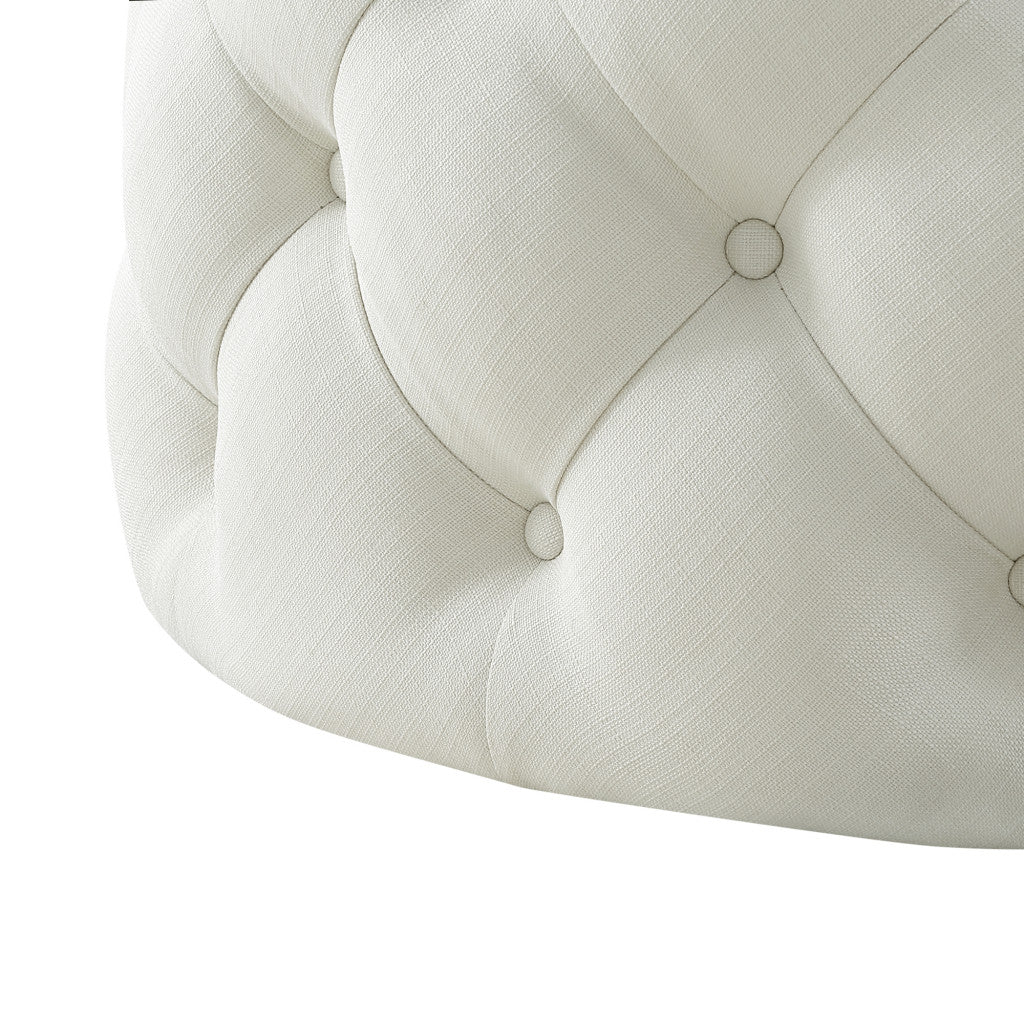 33" Tufted Circle Ottoman