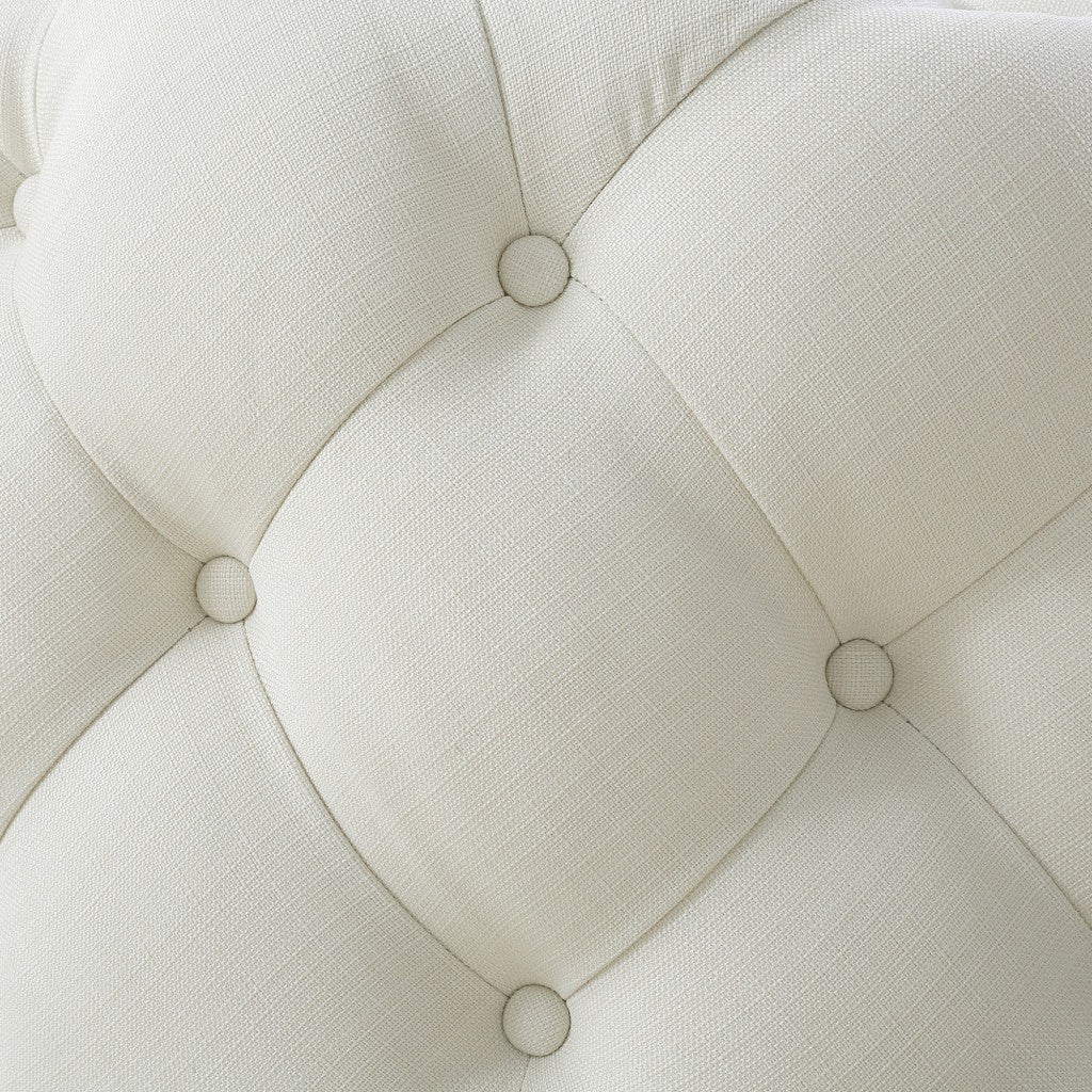 33" Tufted Circle Ottoman