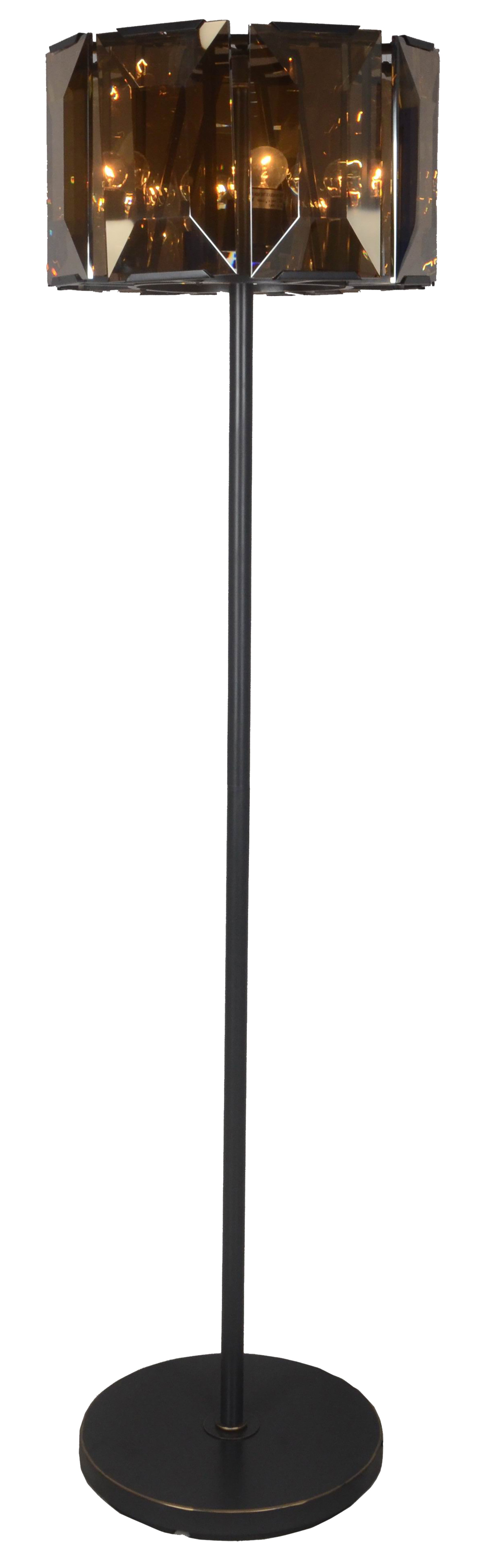 68" Bronze Beveled Glass Drum Floor Lamp