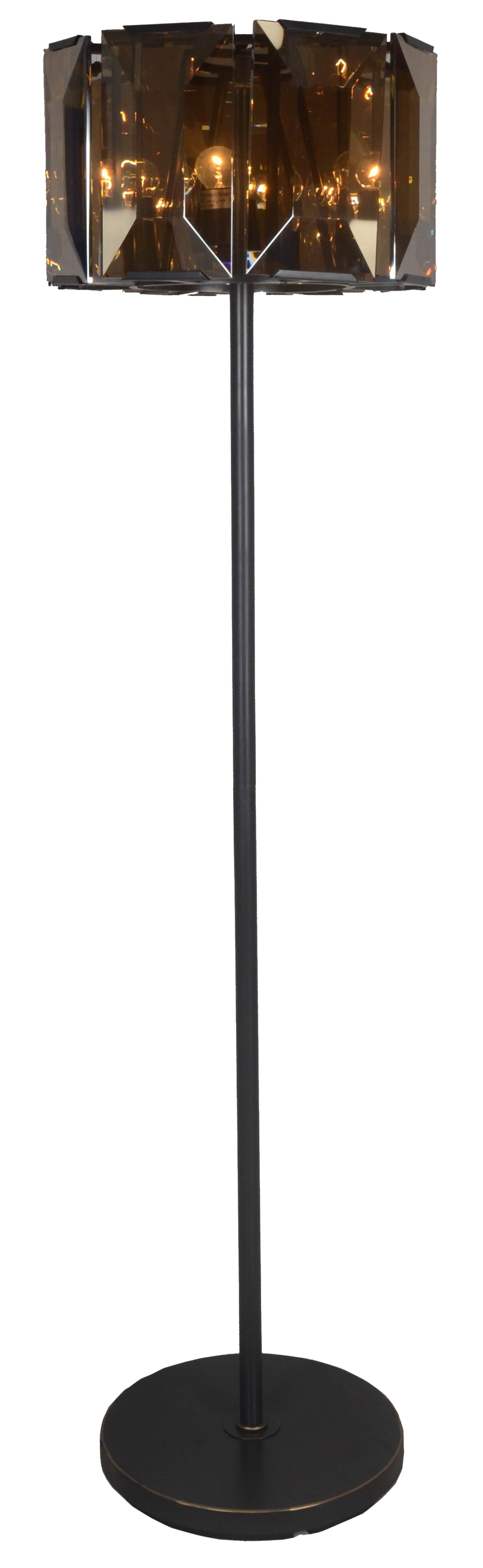 68" Bronze Beveled Glass Drum Floor Lamp