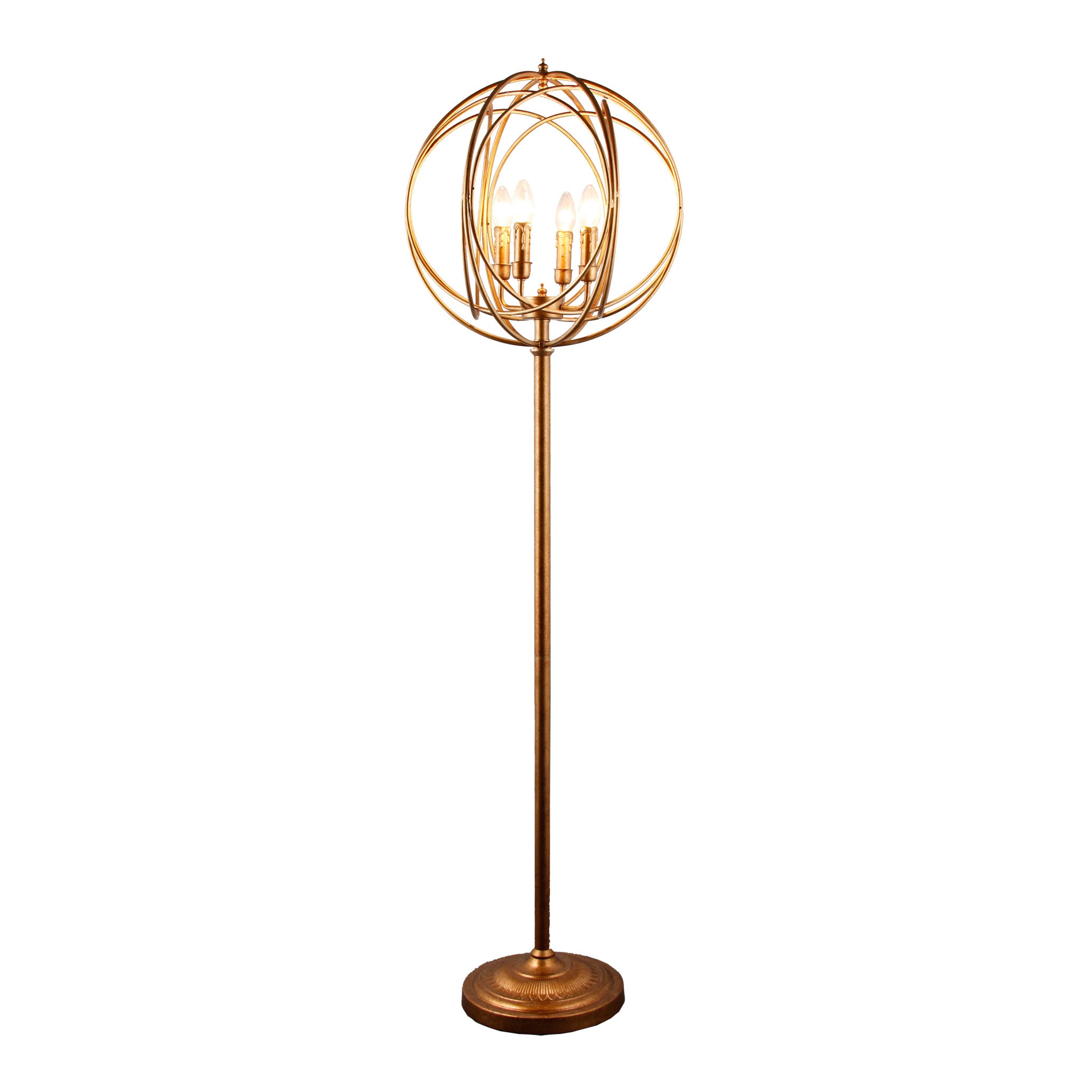 64" Gold Sphere 4-Light Lamp