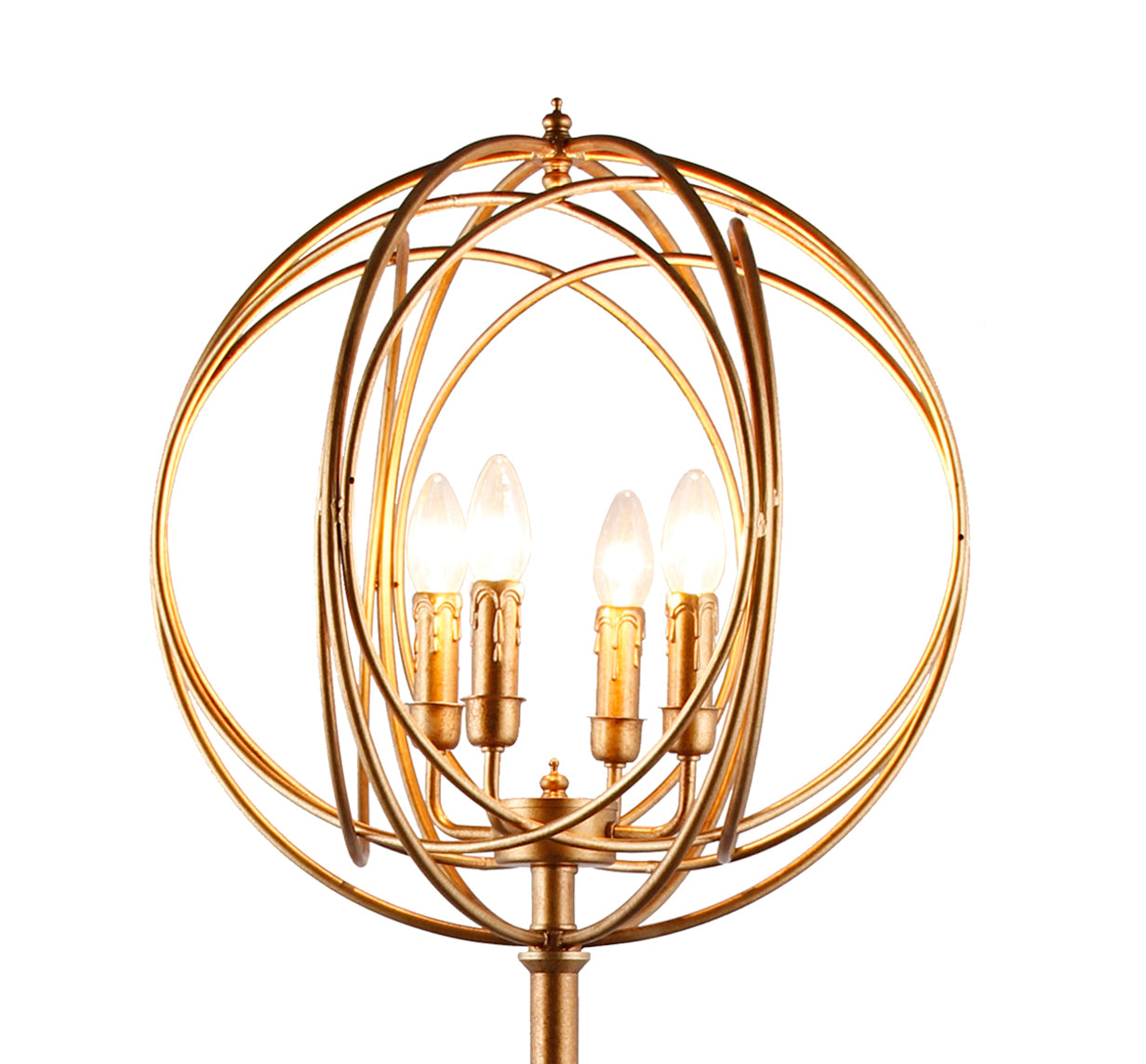 64" Gold Sphere 4-Light Lamp