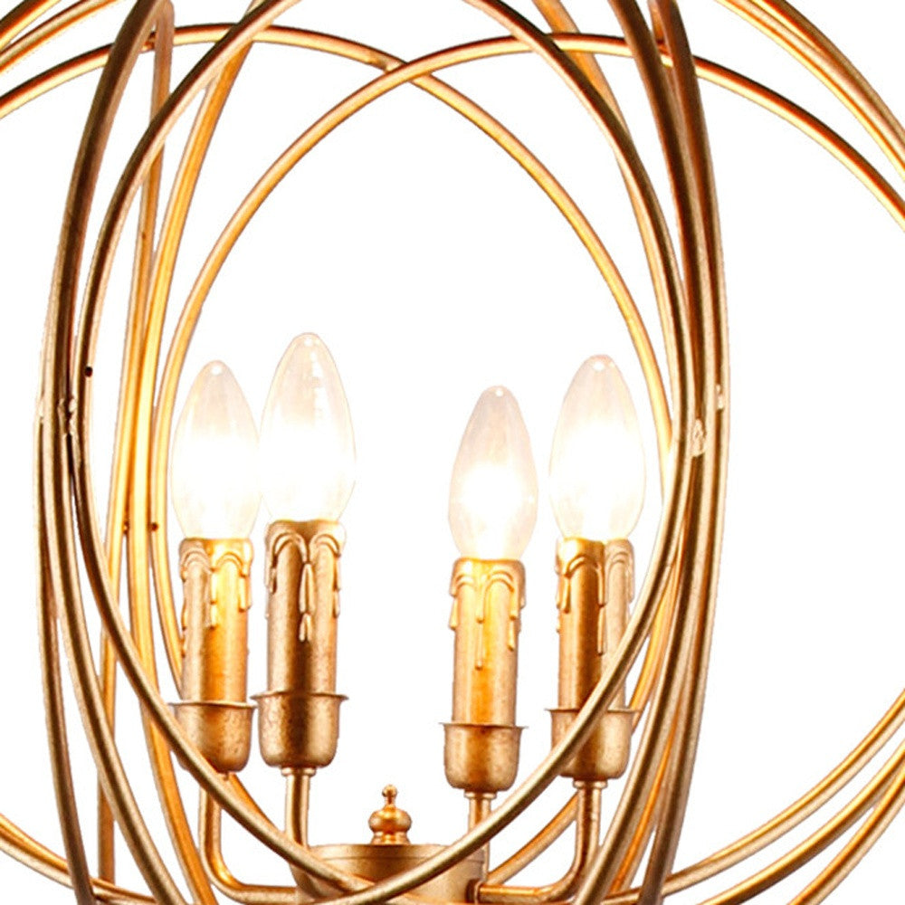 64" Gold Sphere 4-Light Lamp