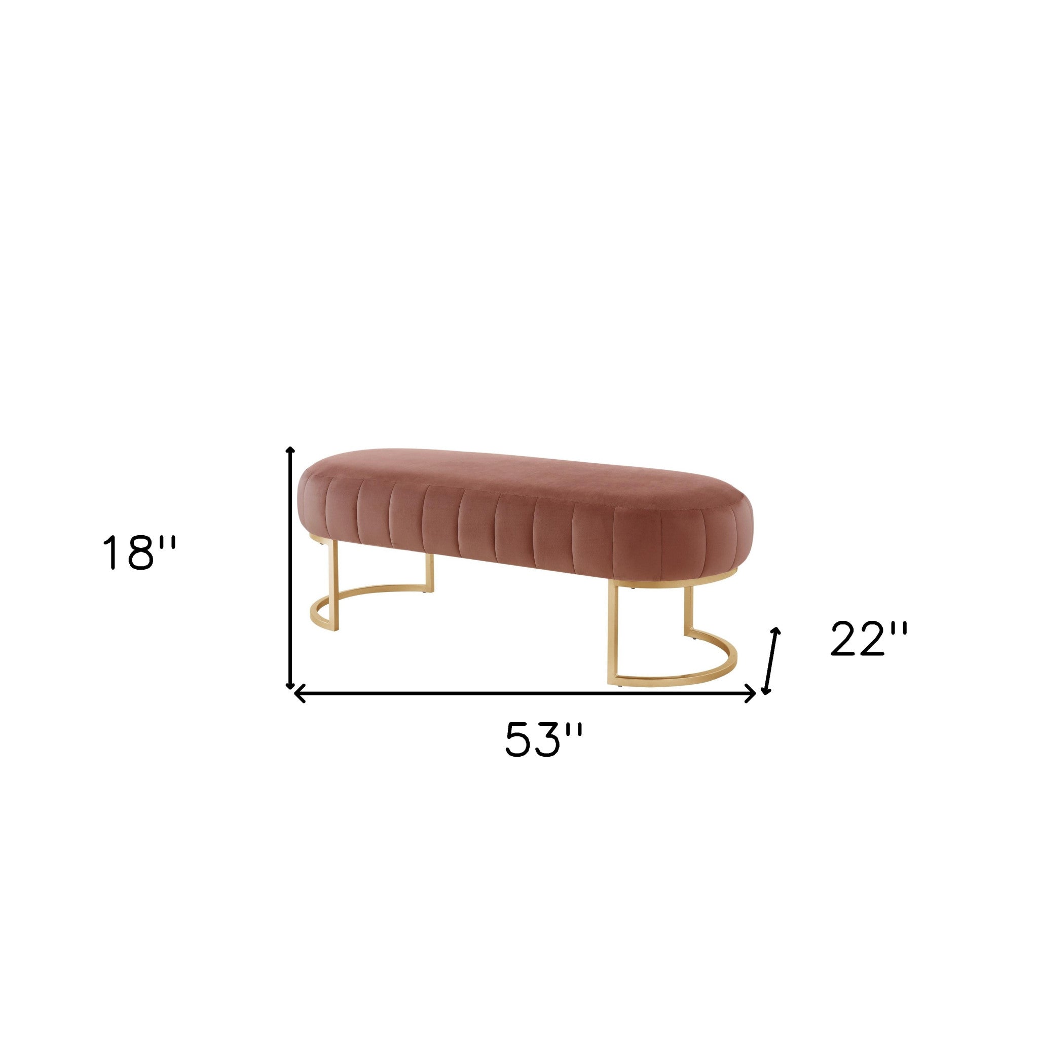 53" Velvet Pill Bench