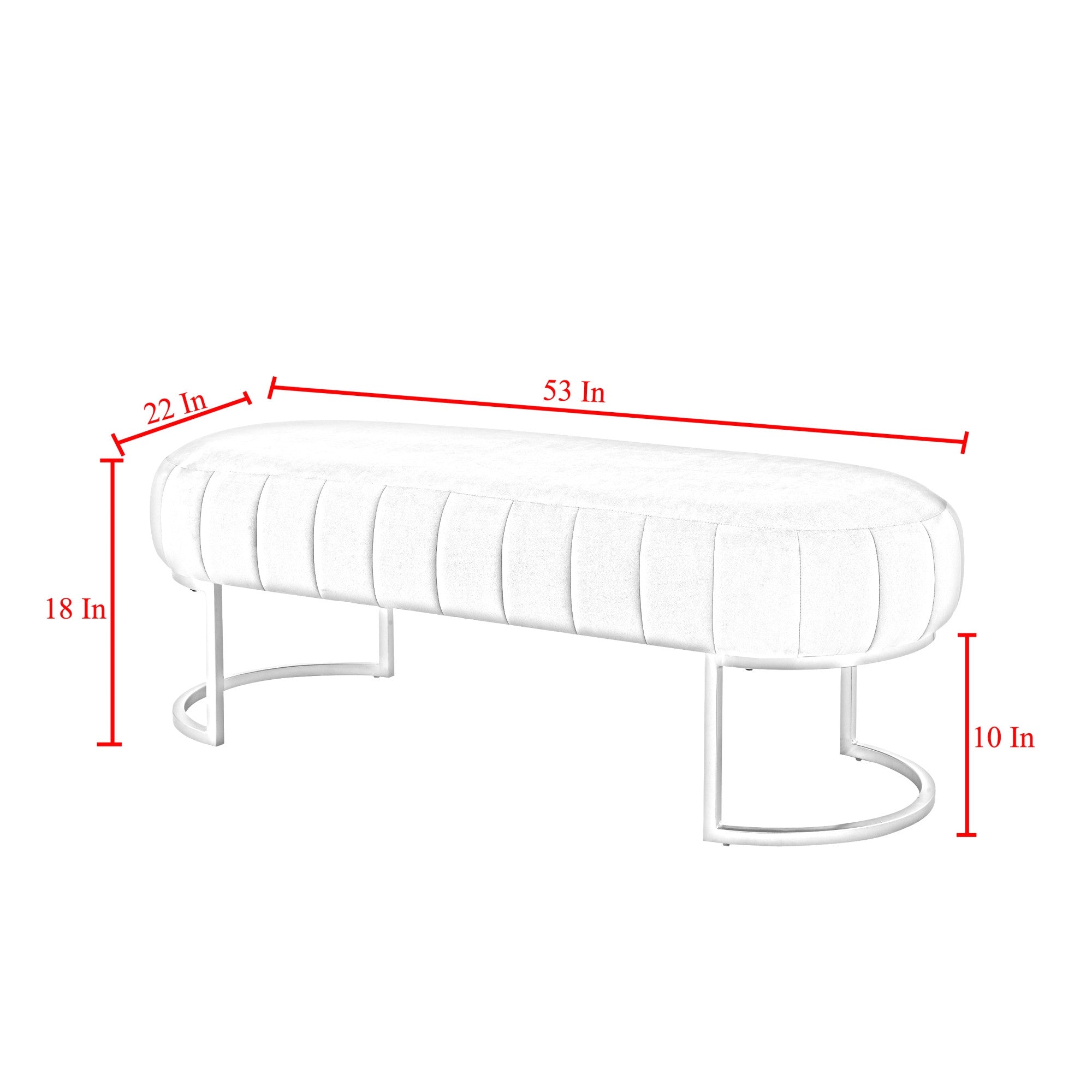 53" Velvet Pill Bench