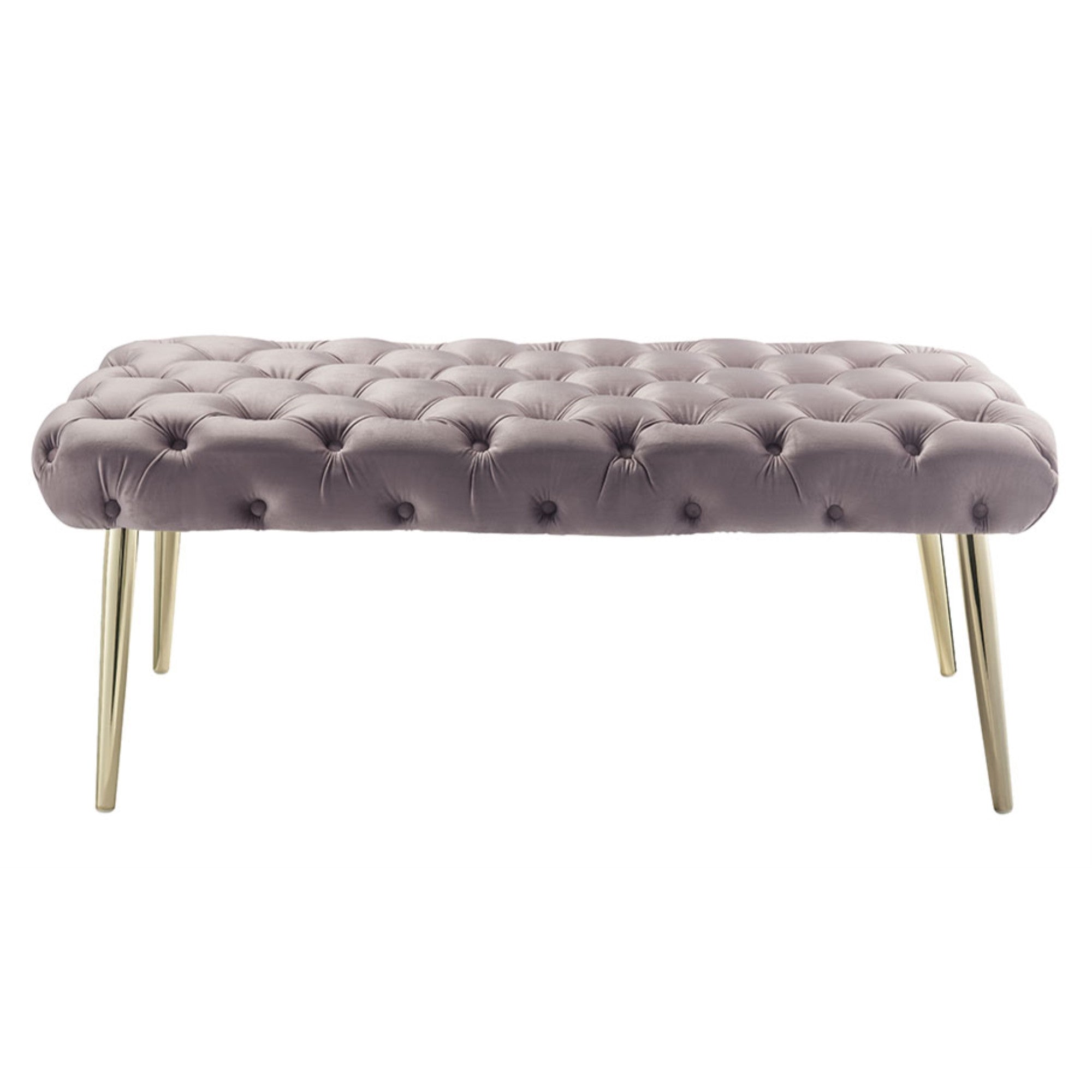 48" Velvet Tufted Modern Flat Bench