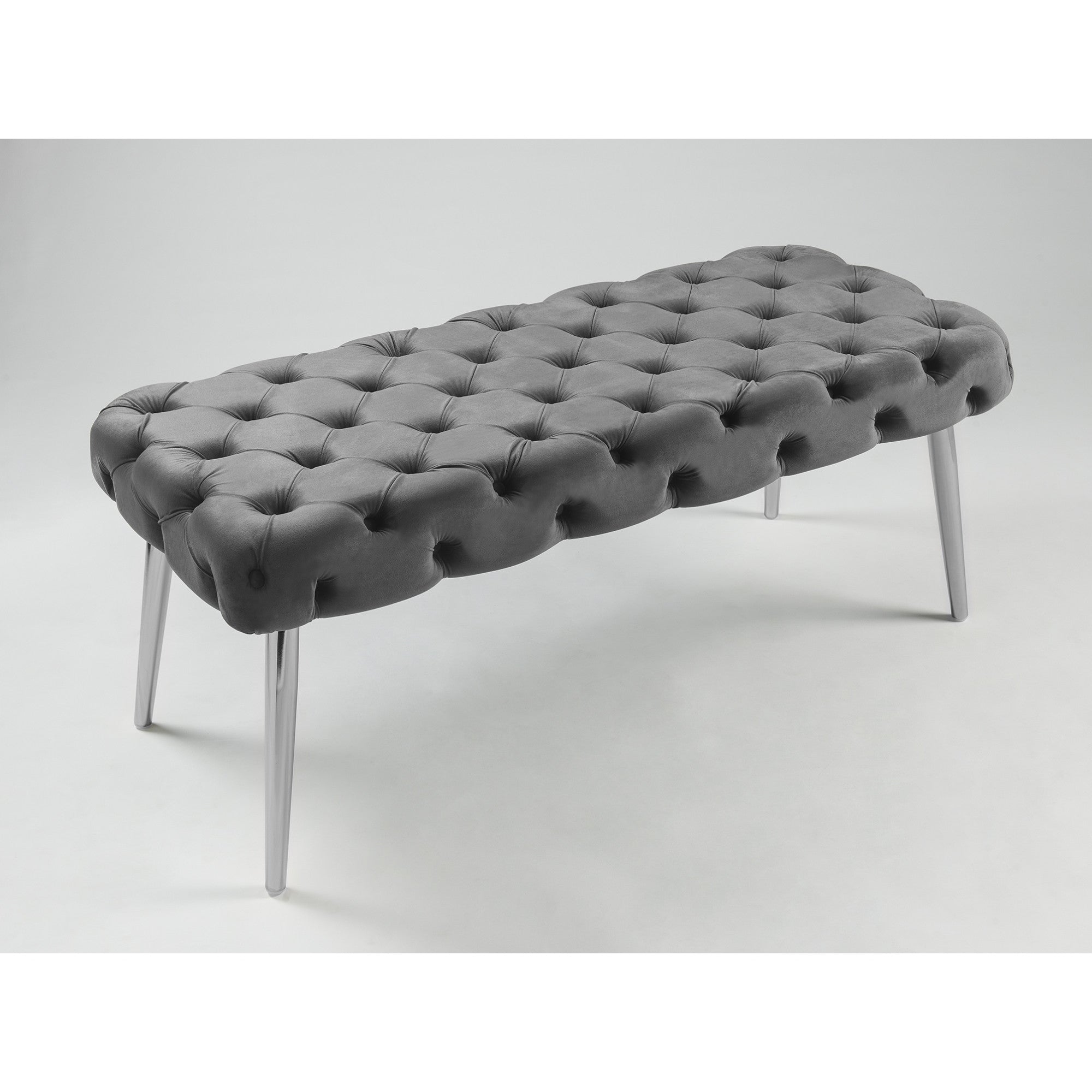 48" Velvet Tufted Modern Flat Bench