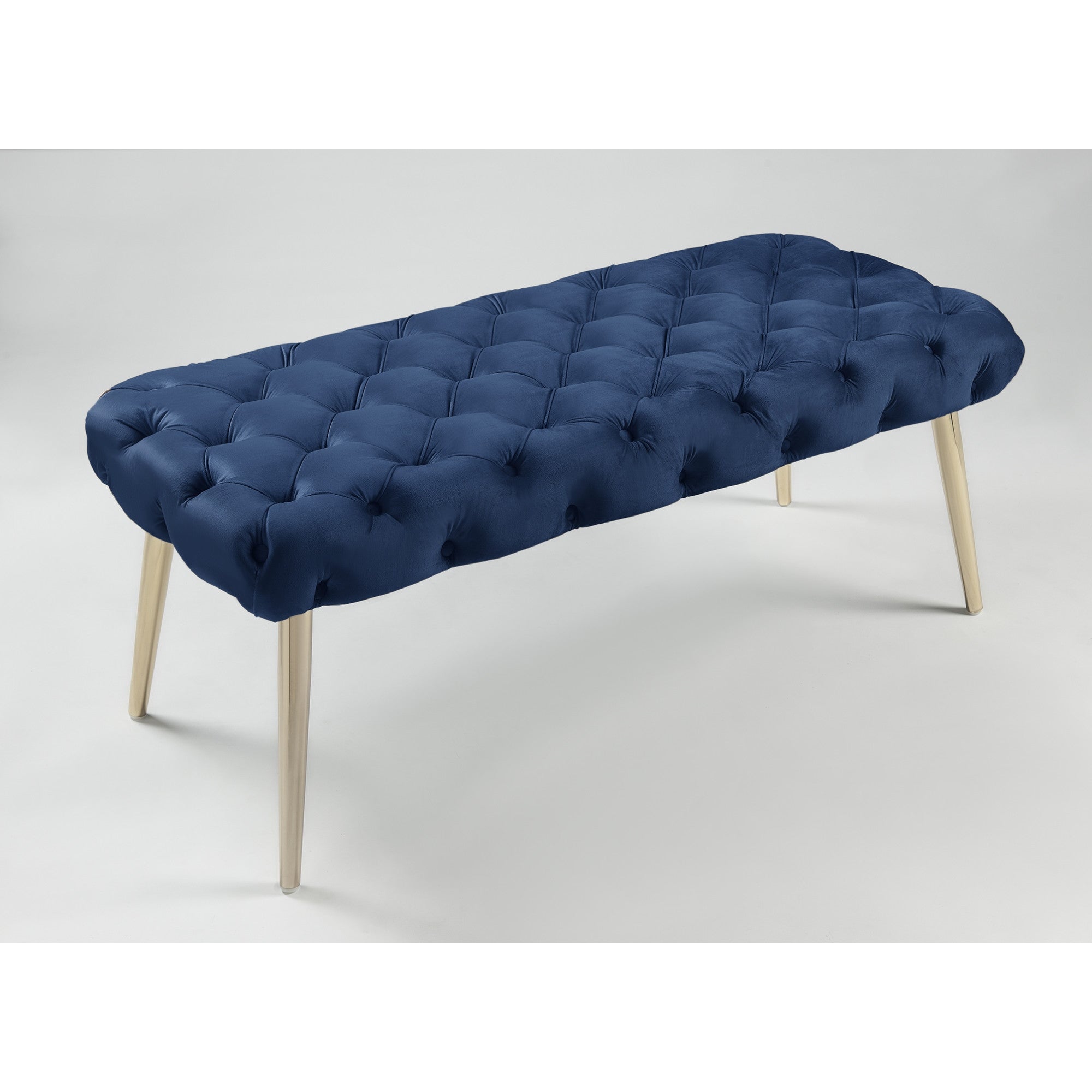 48" Velvet Tufted Modern Flat Bench