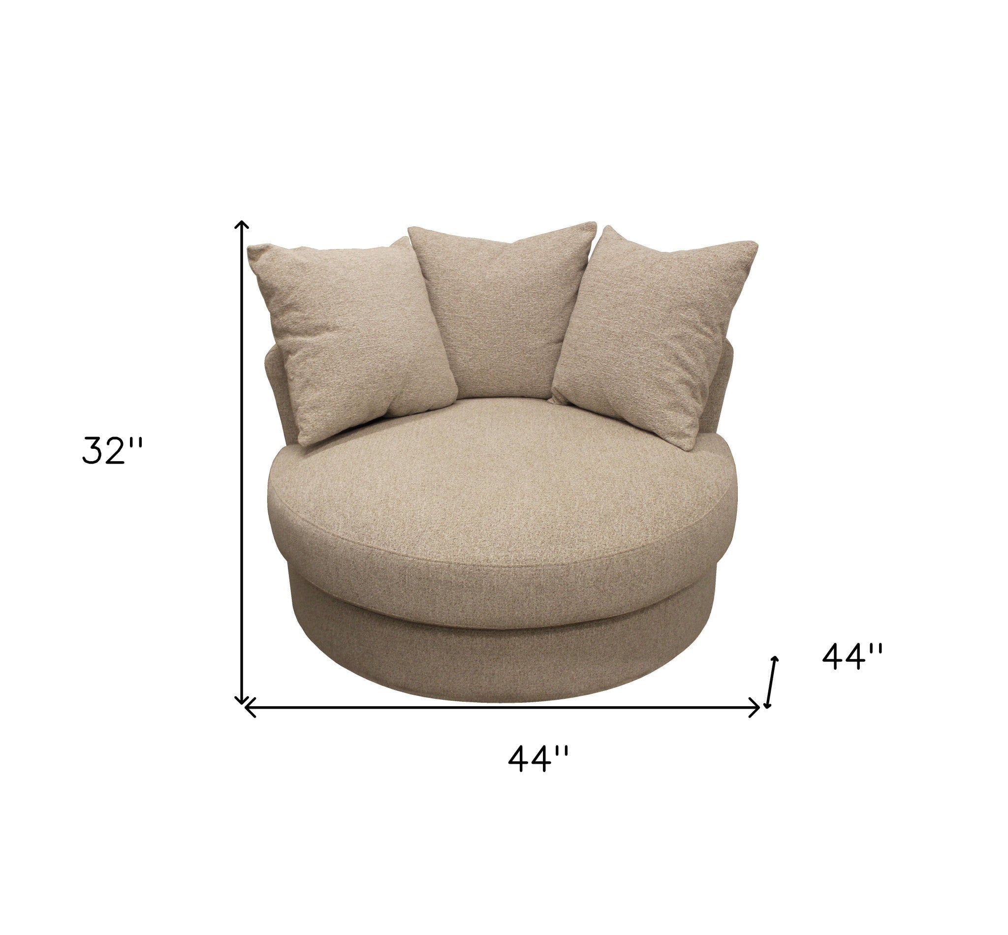 44" Sand Swivel Pad Chair