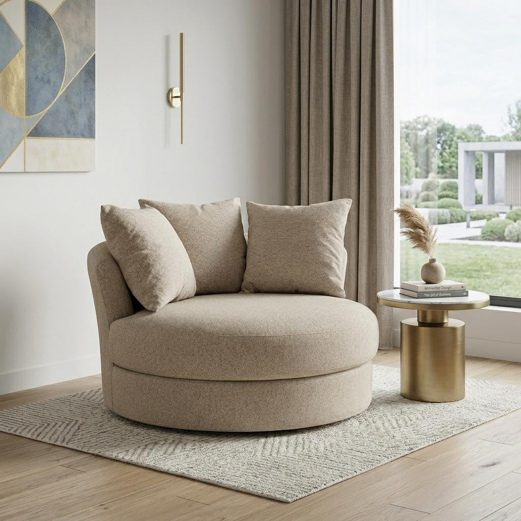 44" Sand Swivel Pad Chair