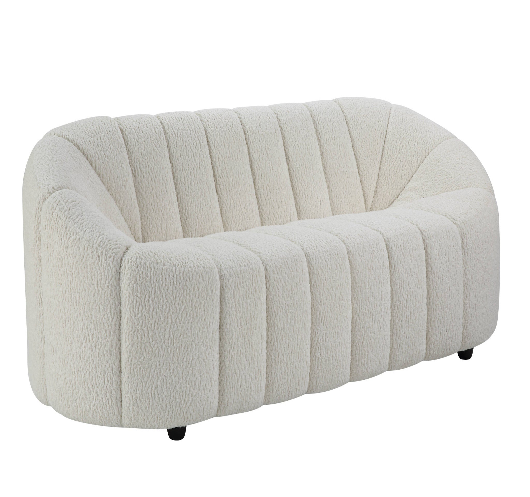 84" White Modern Sherpa Sofa