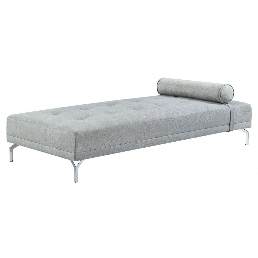 74" Gray Velvet Daybed Sofa