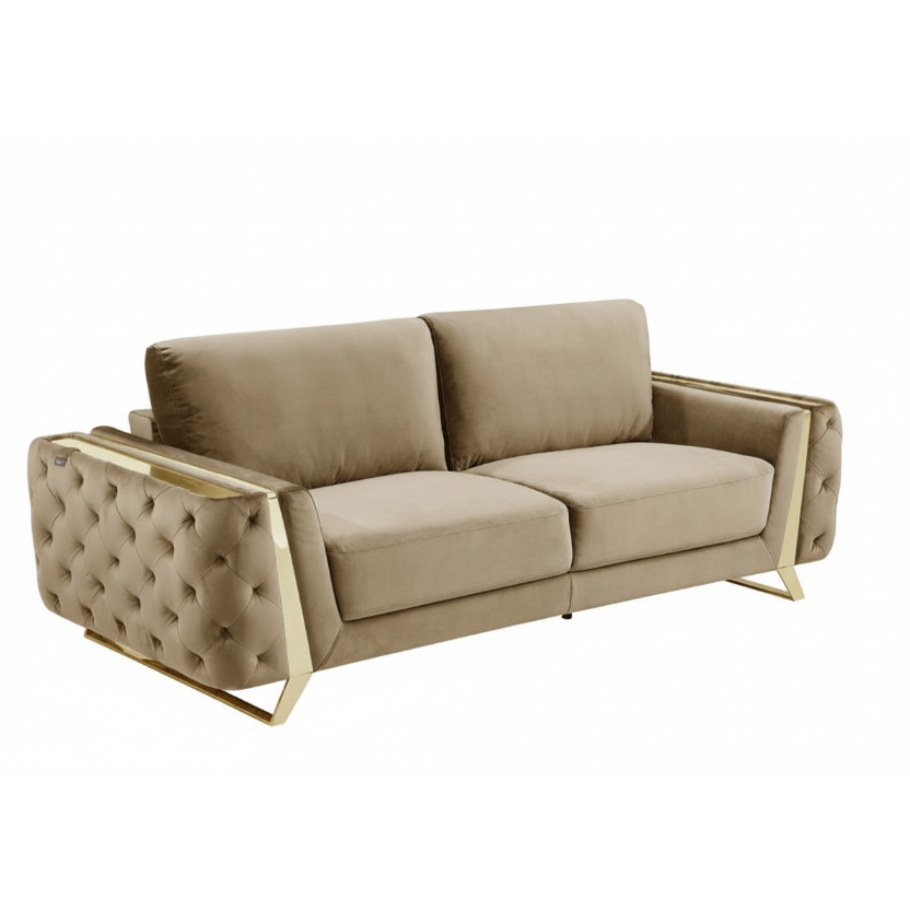 90" Contemporary Velvet Tufted Club Sofa