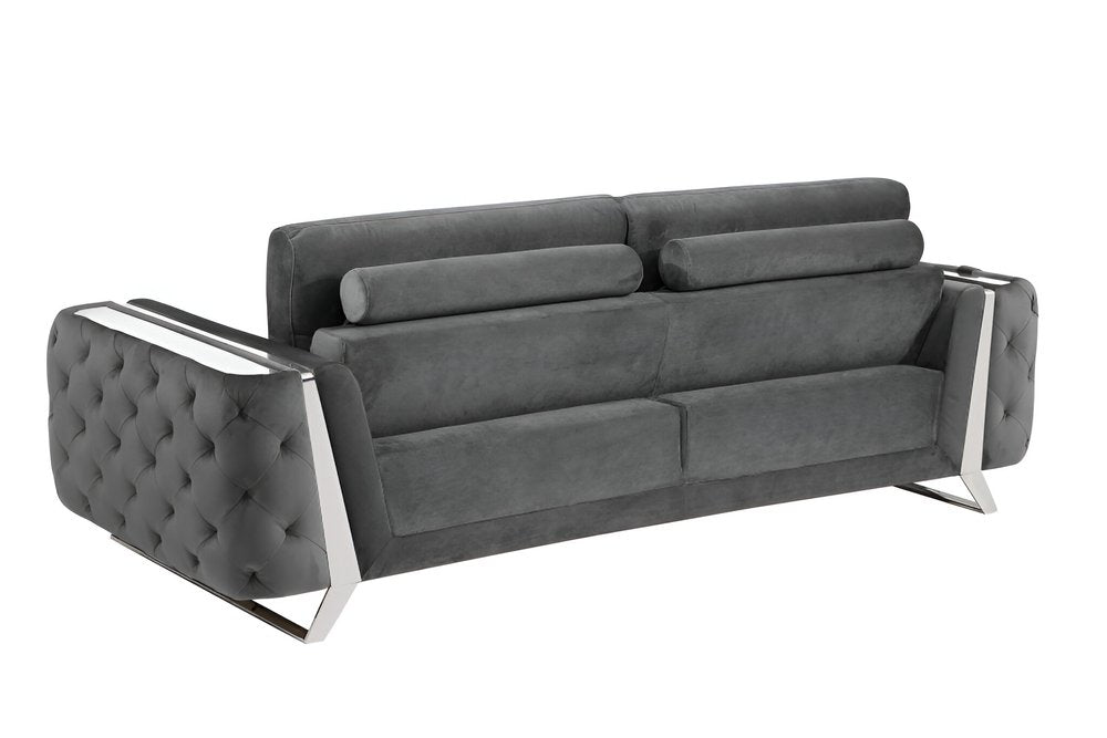 90" Contemporary Velvet Tufted Club Sofa