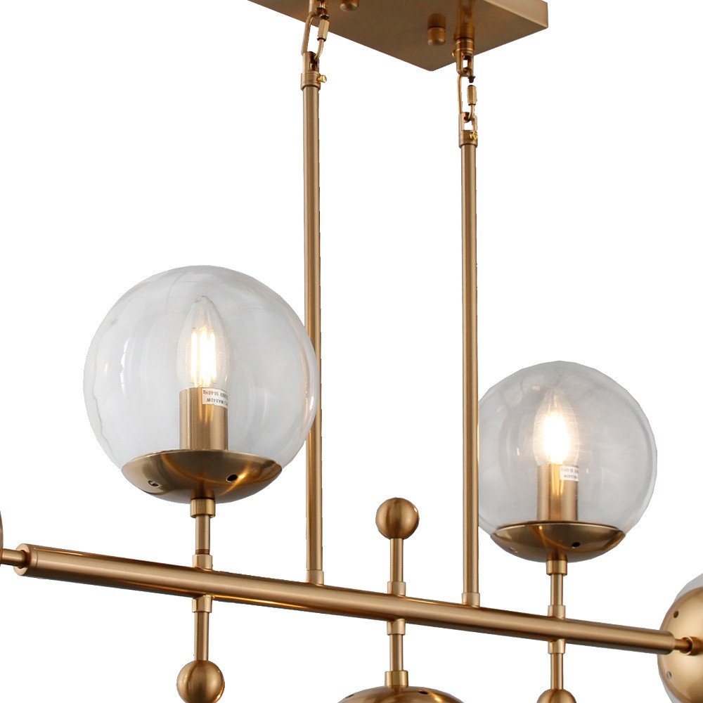40" Brass 5-Light Globe Chandelier