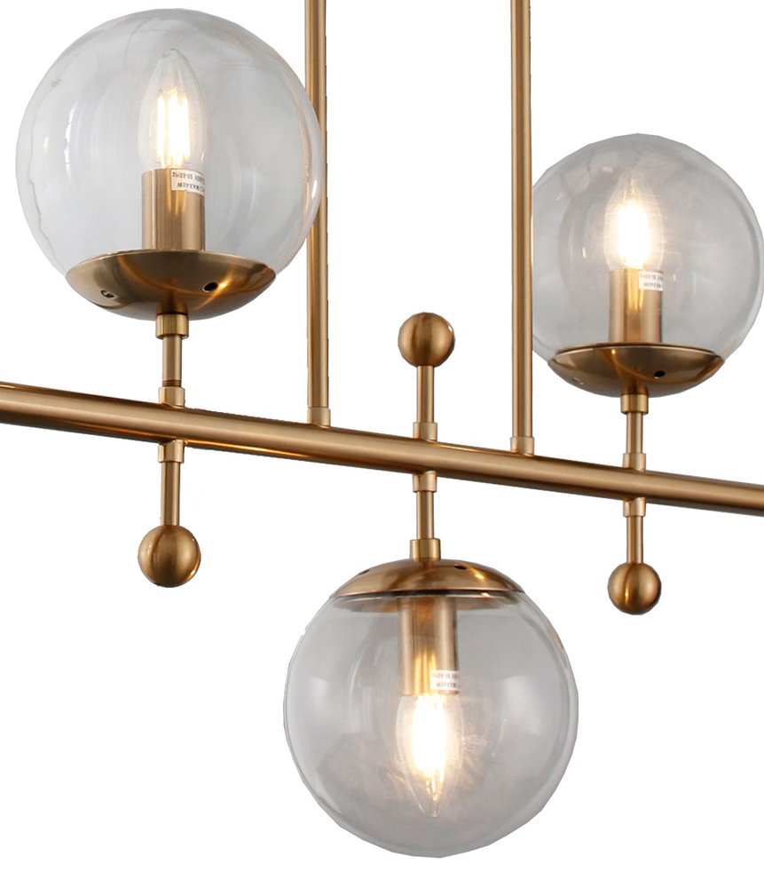 40" Brass 5-Light Globe Chandelier