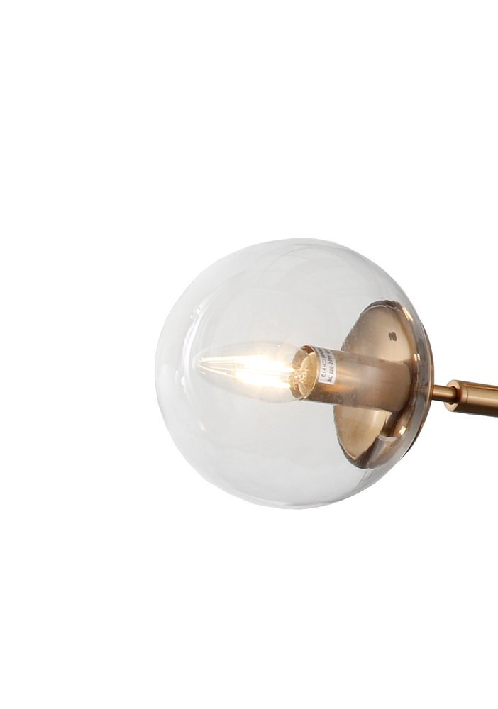 40" Brass 5-Light Globe Chandelier