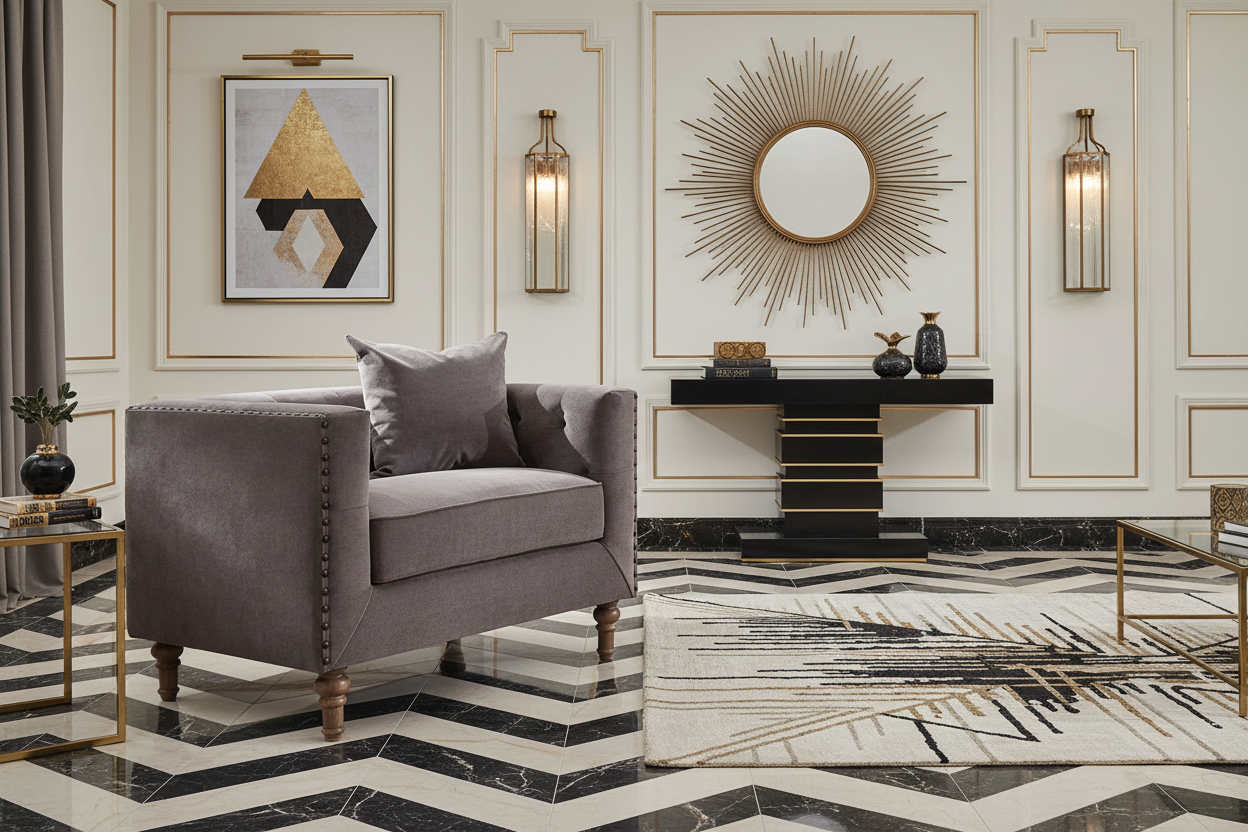 41" Gray Velvet Tuxedo Tufted Armchair