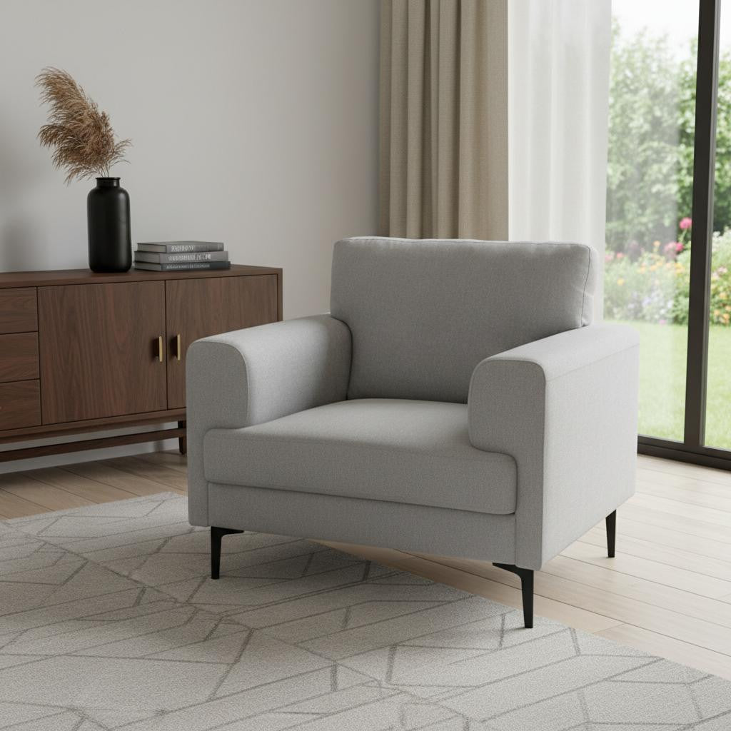 41" Gray Contemporary Key Armchair