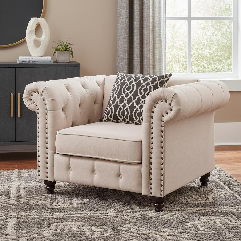 45" Tufted Chesterfield Chair