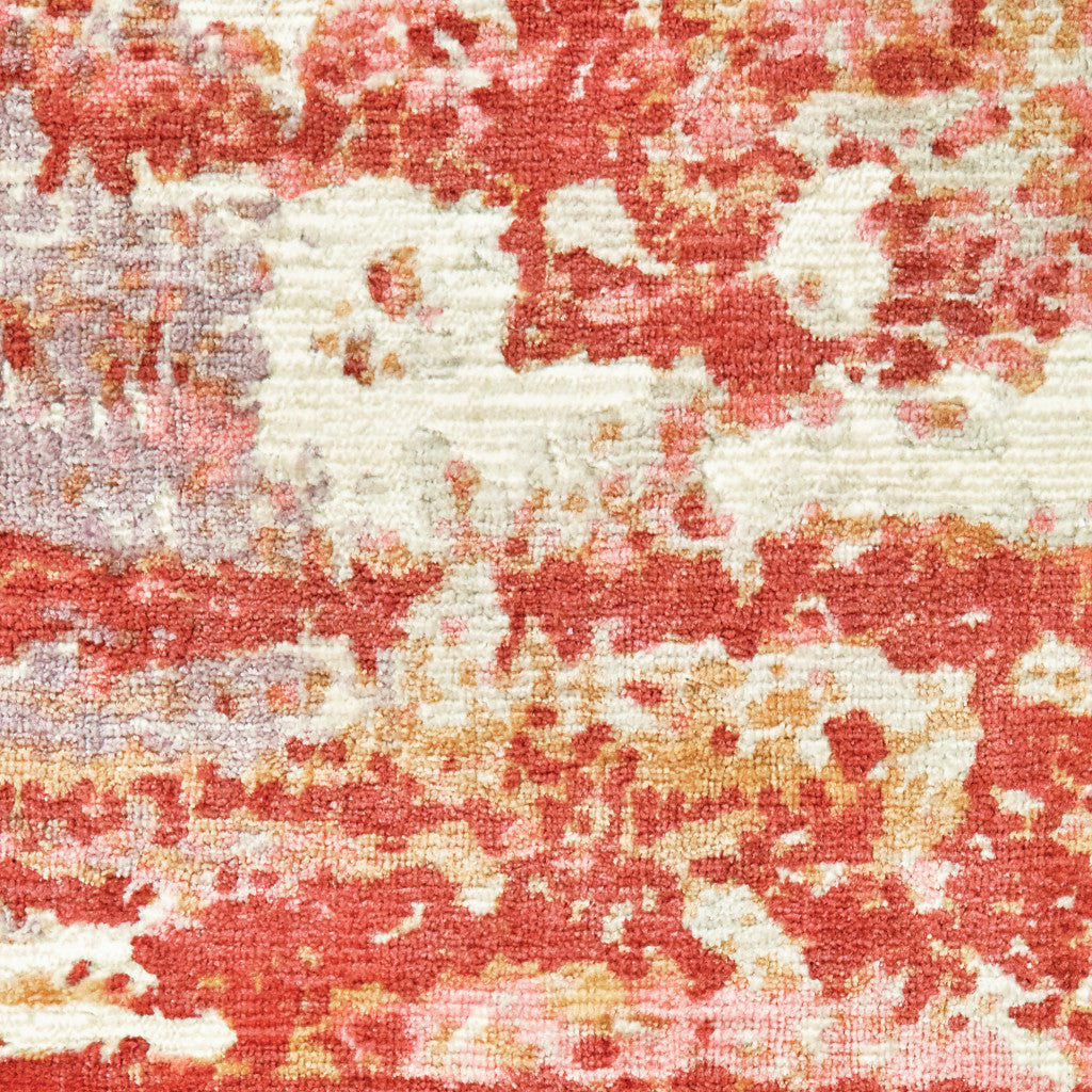 Red and Pink Abstract Area Rug