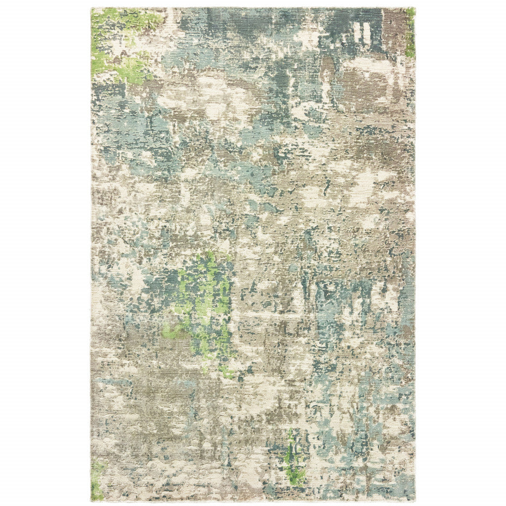 Blue and Green Abstract Area Rug