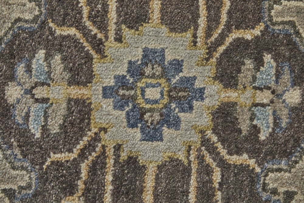 2' x 8' Beige, Blue and Gray Medallion Runner Rug