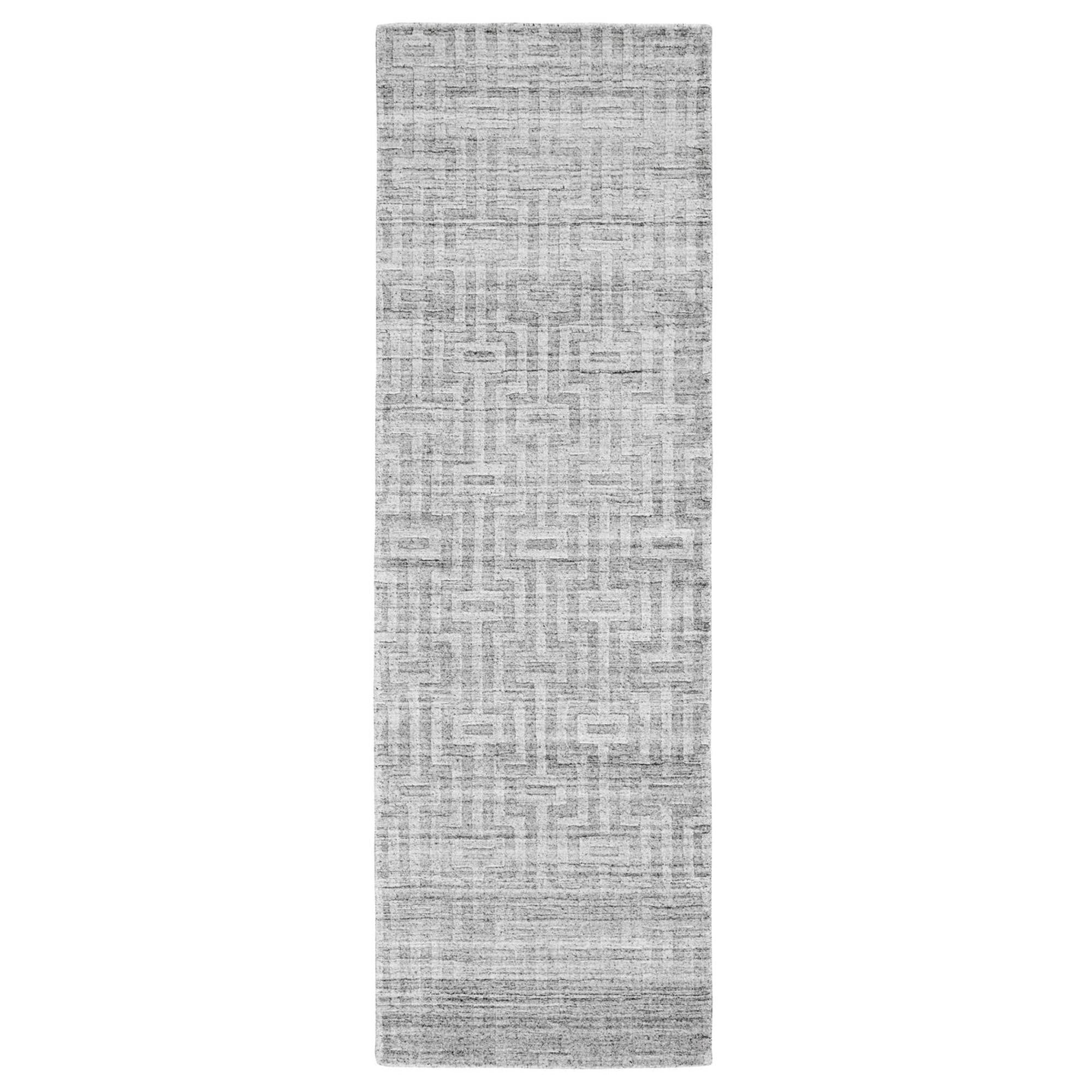 2' x 8' Gray Geometric Runner Rug